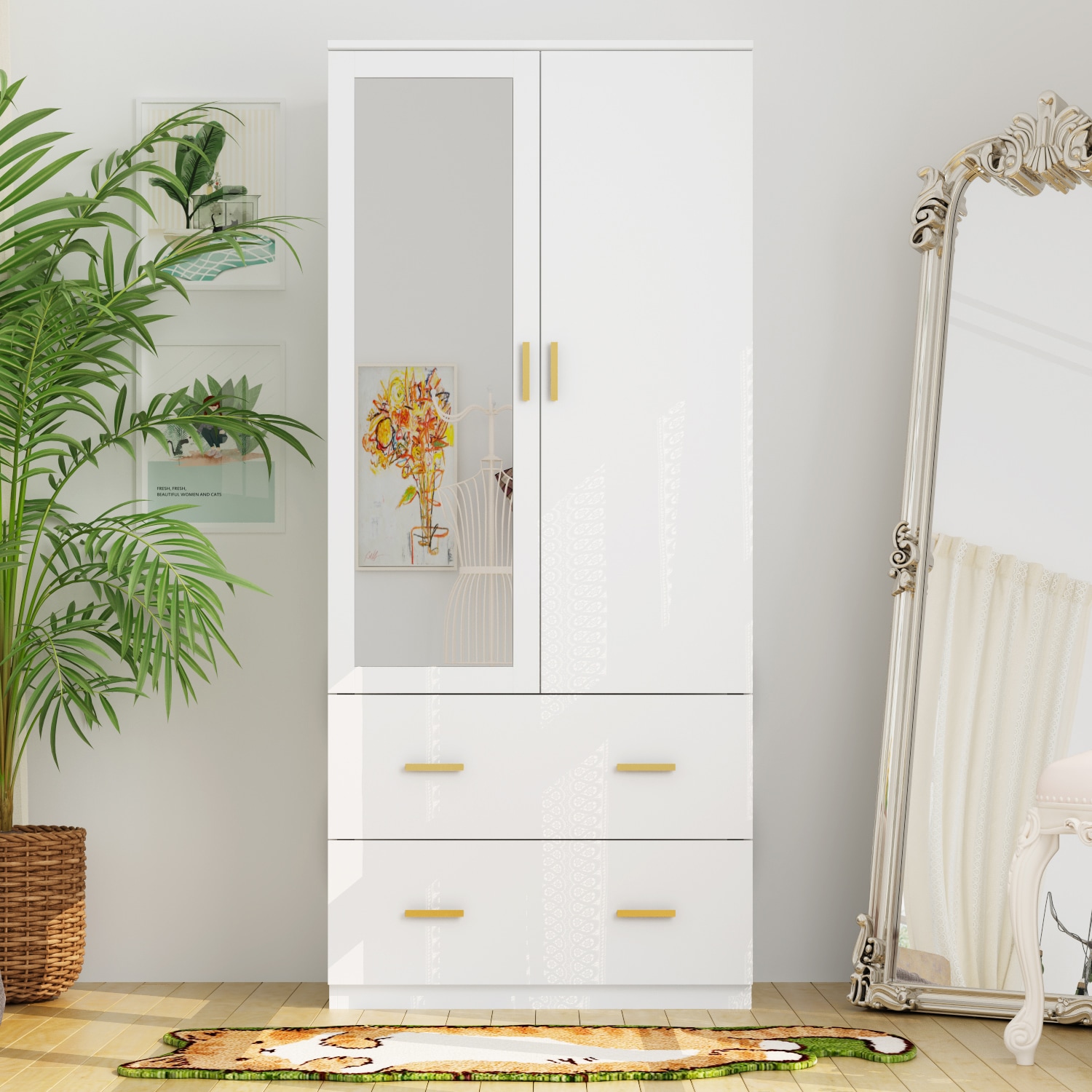 FUFU&GAGA KF330013-06 White Armoire