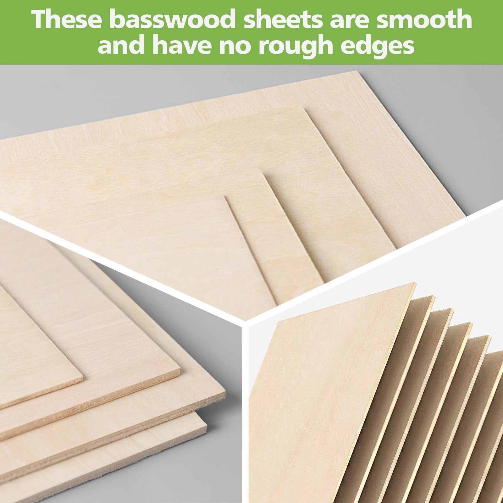 Etokfoks  18 Pack Basswood Sheets 1 8 x 12 x 24 in Natural Smooth Wood for Laser Cutting Burning Painting and Model Building
