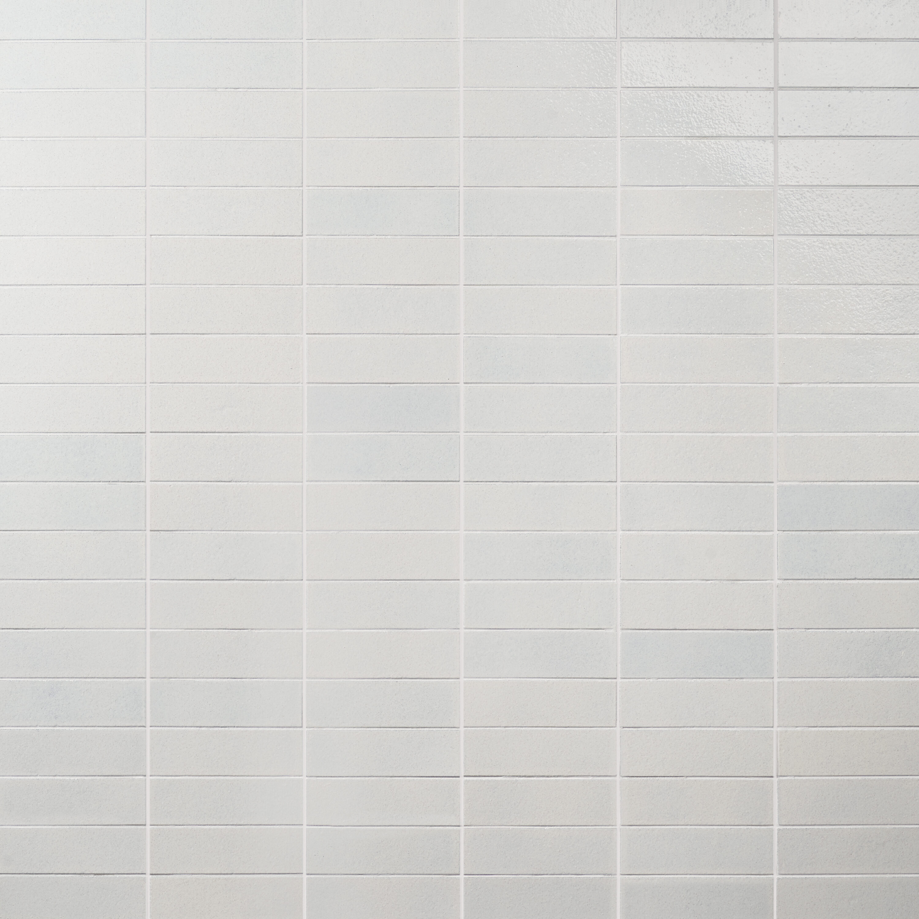 Cotton Glossy White Lava Stone Subway Wall Tile 2" x 8"