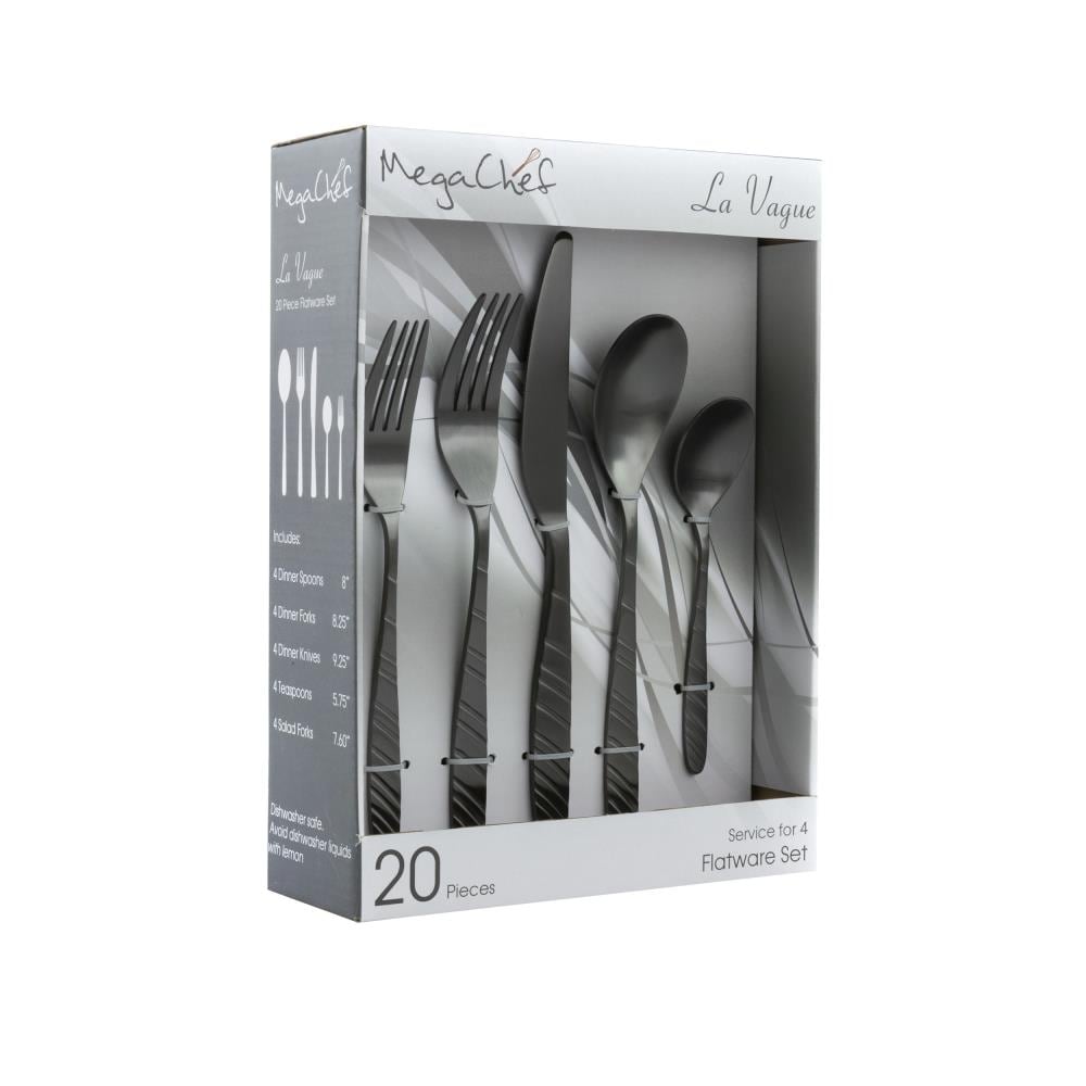 3 colours, Black, White and Red. Stainless Steel Teaspoons 4 Pack 
