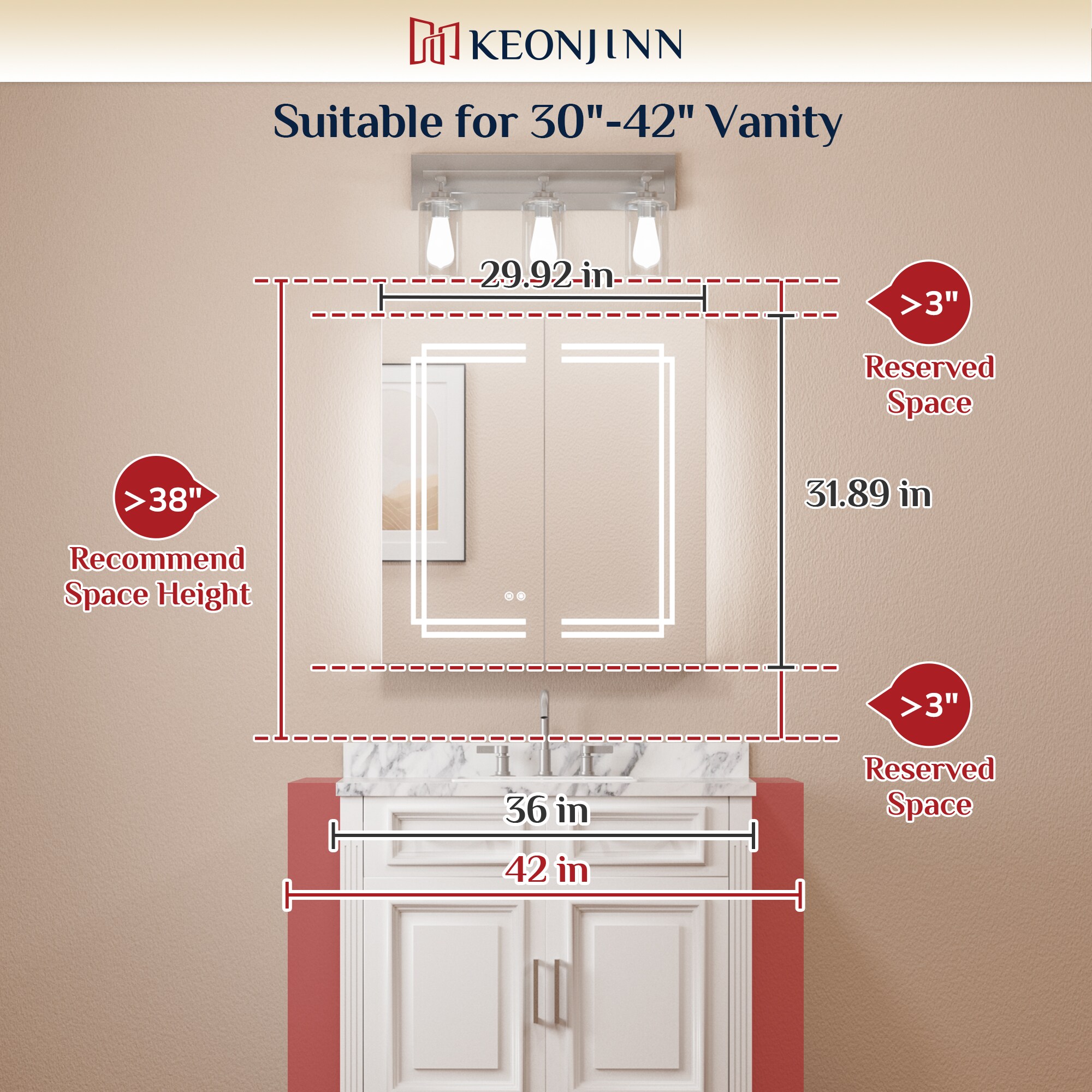 Keonjinn LW-JG-ZCG-7681SI Bathroom-Medicine-Cabinets - View #4
