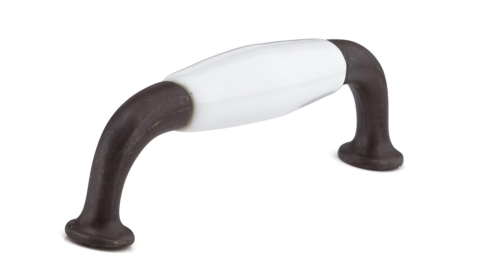 Richelieu BP970080130 Cherbourg 3-3/4-in , 96mm Center to Center Rust and White Cylindrical Handle