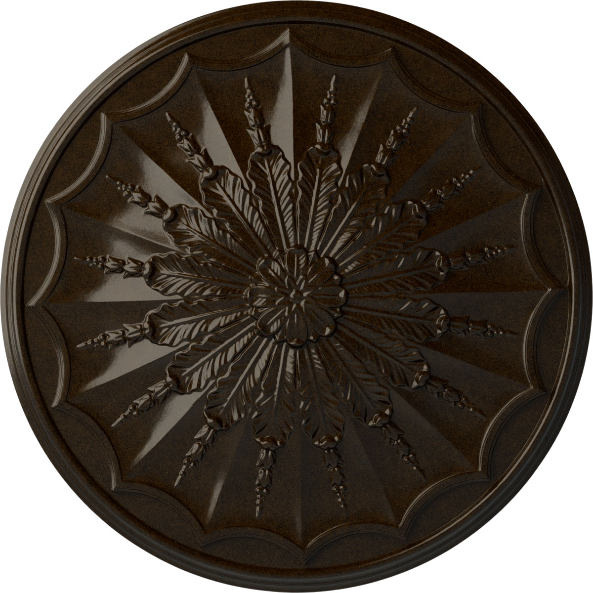 Ekena Millwork CM27ARBZS Artis 27.125-in W x 27.125-in L Painted Bronze Polyurethane Whole Ceiling Medallion