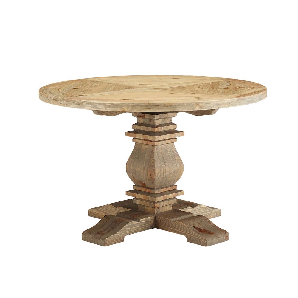 Modway BG3133607 Column 47 Round Pine Wood Dining Table