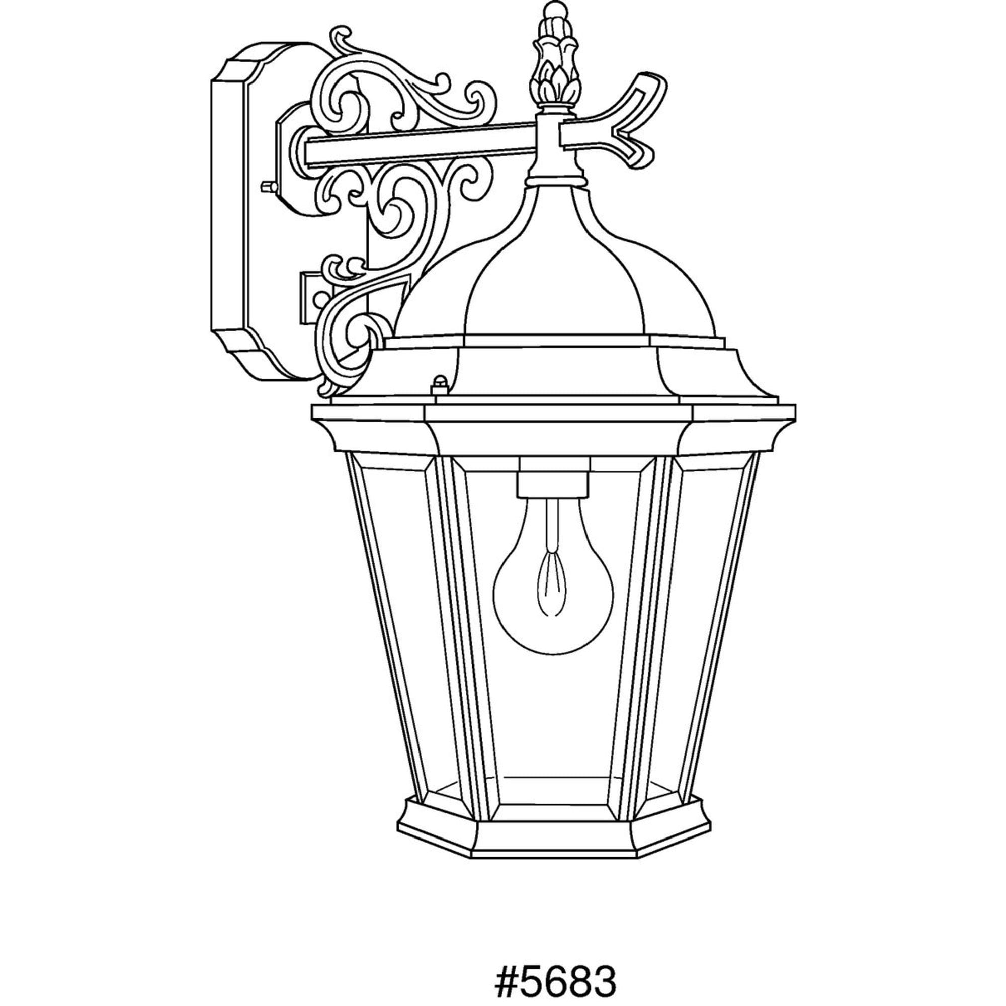 Elegant Black Aluminum Outdoor Wall Lantern with Clear Beveled Glass