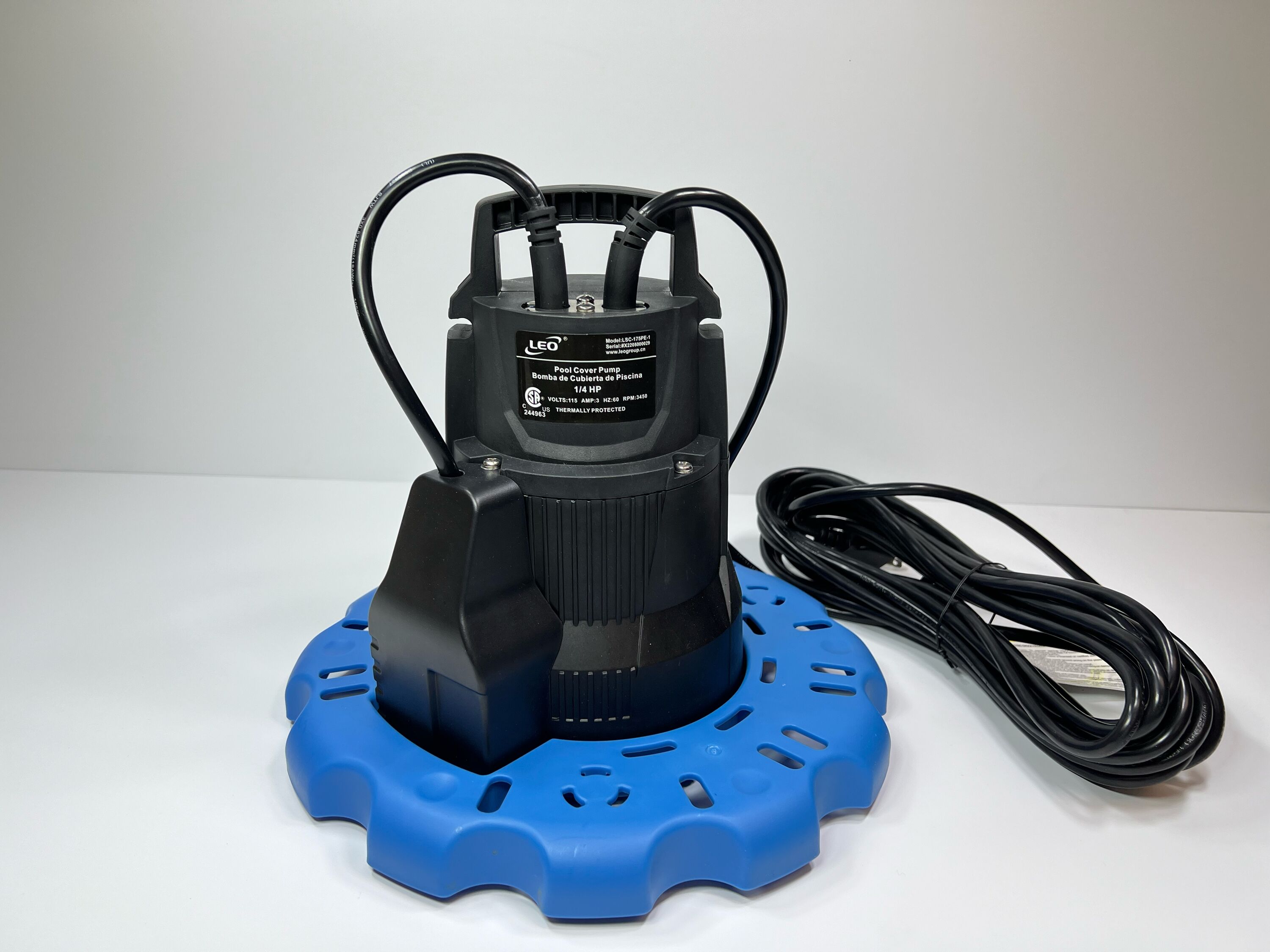 LEO LSC-175PE-1 2910 Clog Resistant Plug-in Pool Cover Pump #LSC-175PE-1