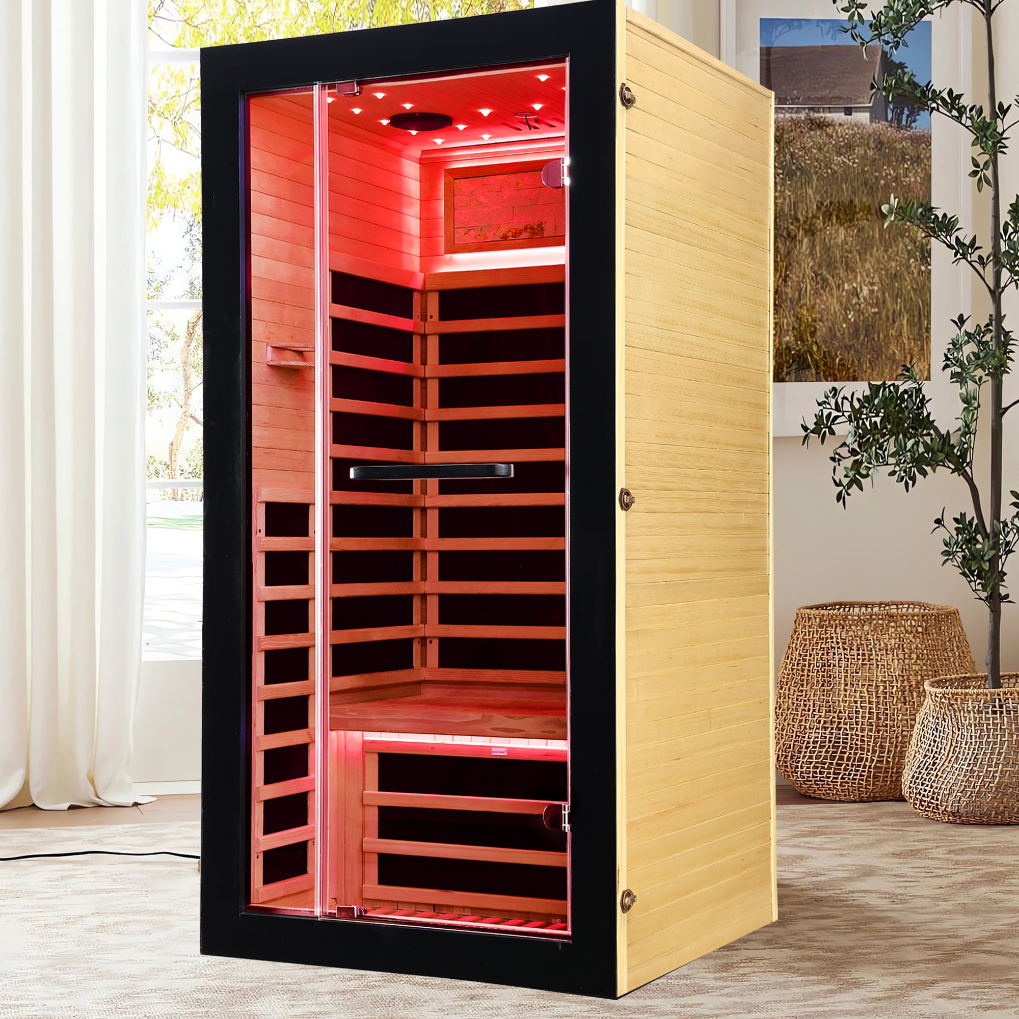 Vynxaria 70.9-in H x 35.4-in W x 35.4-in D Wood 1-Person Far Infrared Sauna
