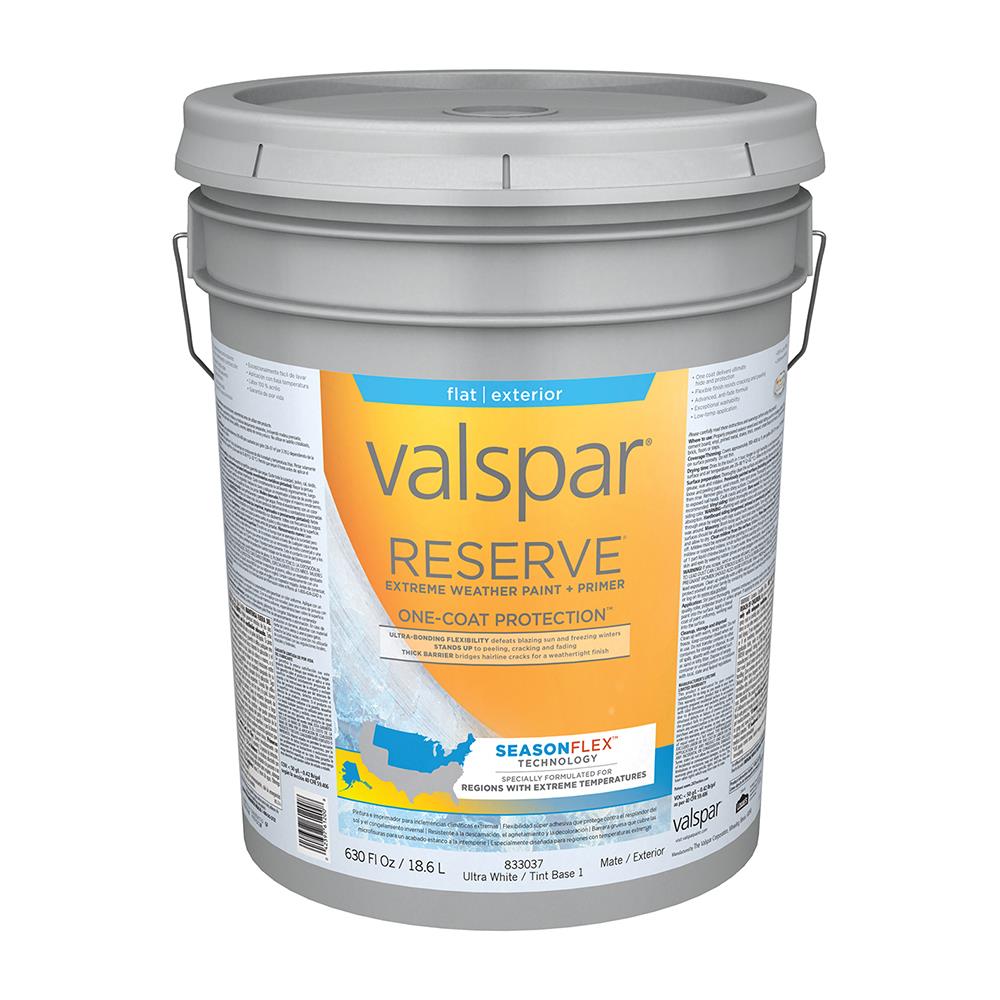 Valspar Reserve Season Flex Flat Tintable Exterior Paint + Primer (5 ...