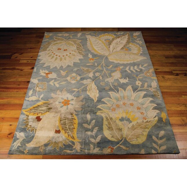 Nourison Jaipur 9 x 13 Denim Indoor Abstract Handcrafted Area Rug Nourison Jaipur 9 x 13 Denim Indoor Abstract Handcrafted Area Rug