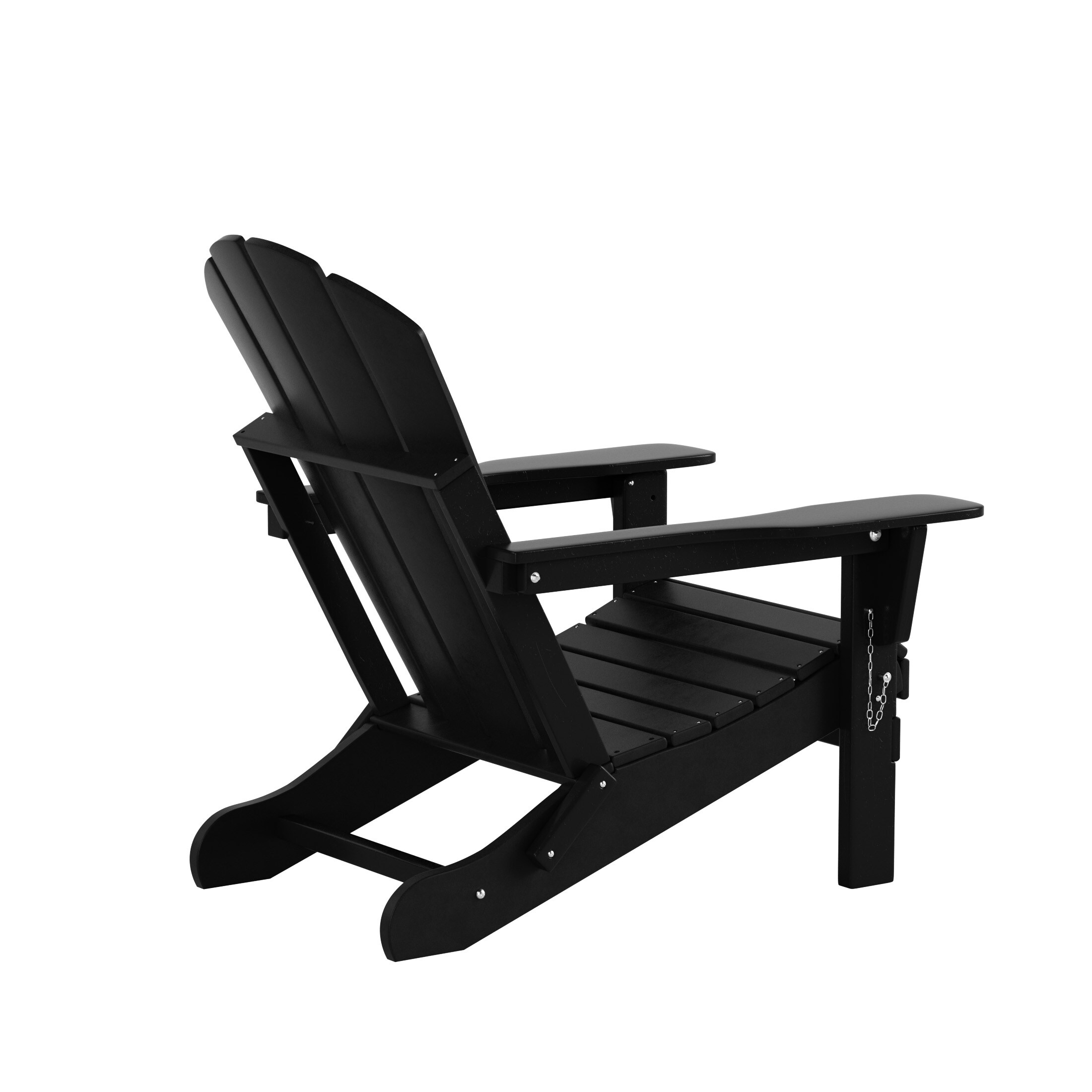Sleek Black Polyethylene Folding Adirondack Chair Set