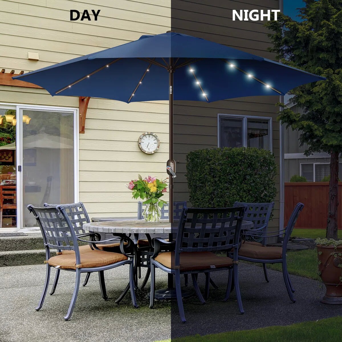 GARSING 9FT-SOLAR-NAVY BLUE Umbrellas-2 - View #6