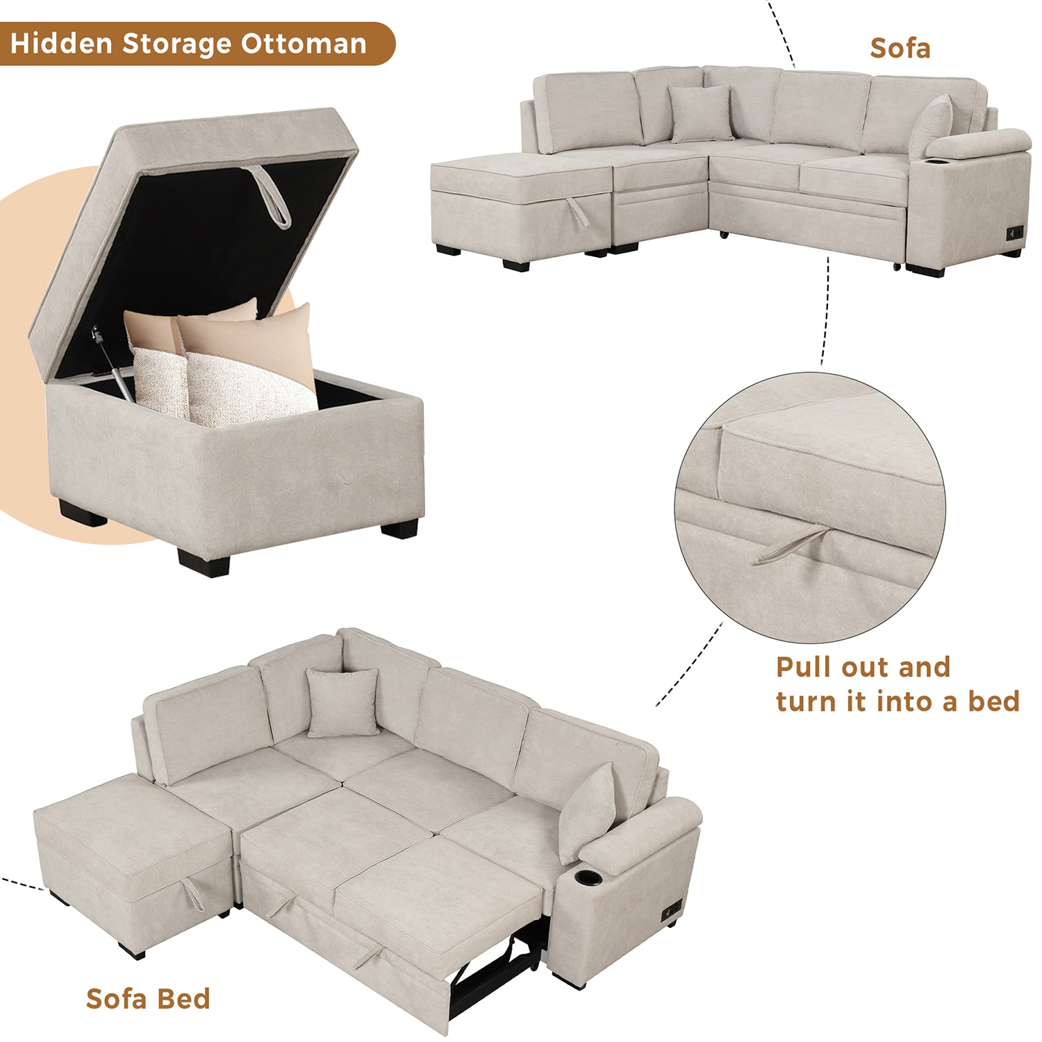 SINOFURN SYA370117BG Sofas-Loveseats - View #5