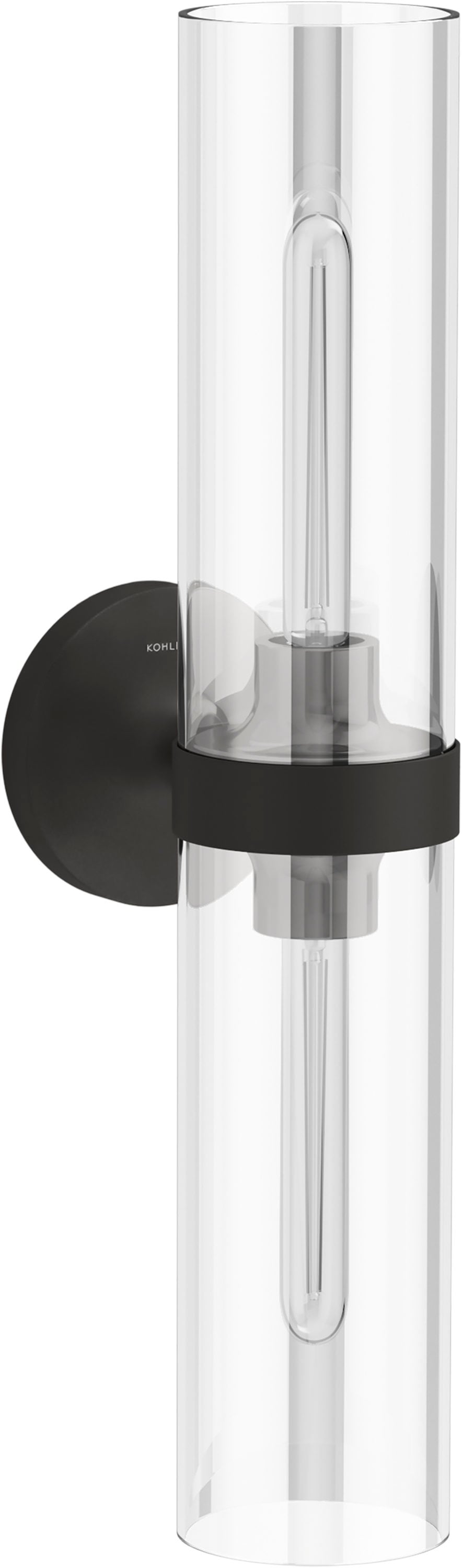 Matte Black Glass 22" Fluorescent Vanity Light Fixture