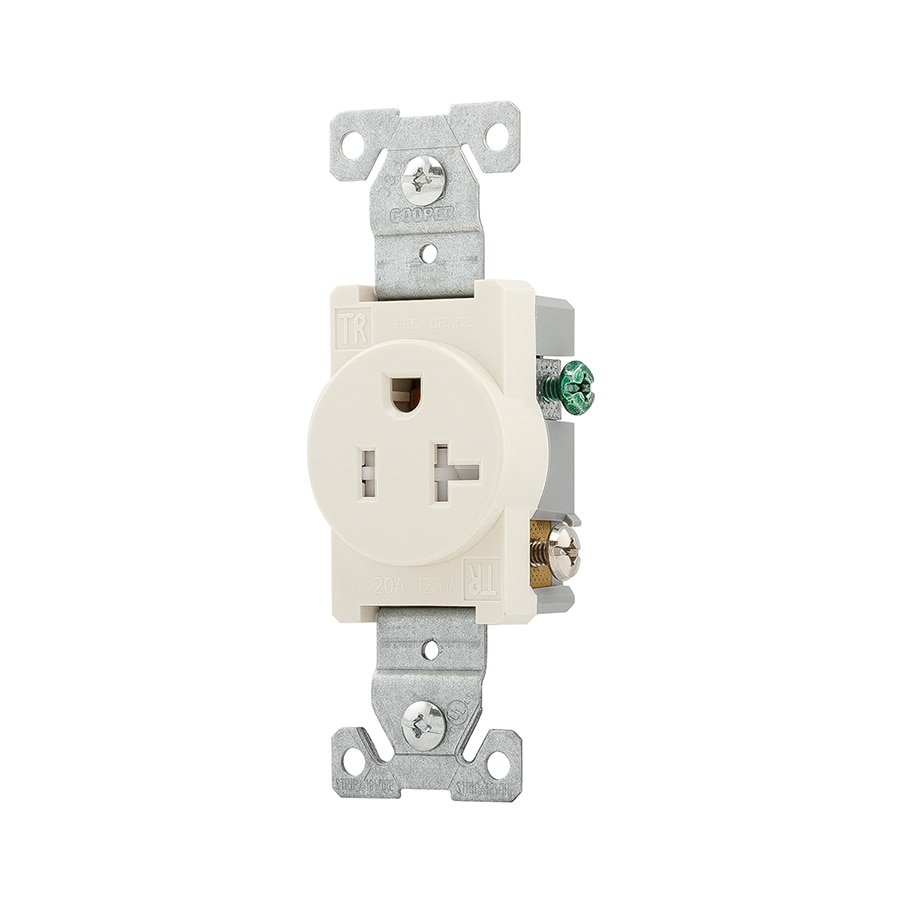 Eaton TR1877LA-SP-L 20 -Amp 125-volt Tamper Resistant Commercial Round Outlet Light almond
