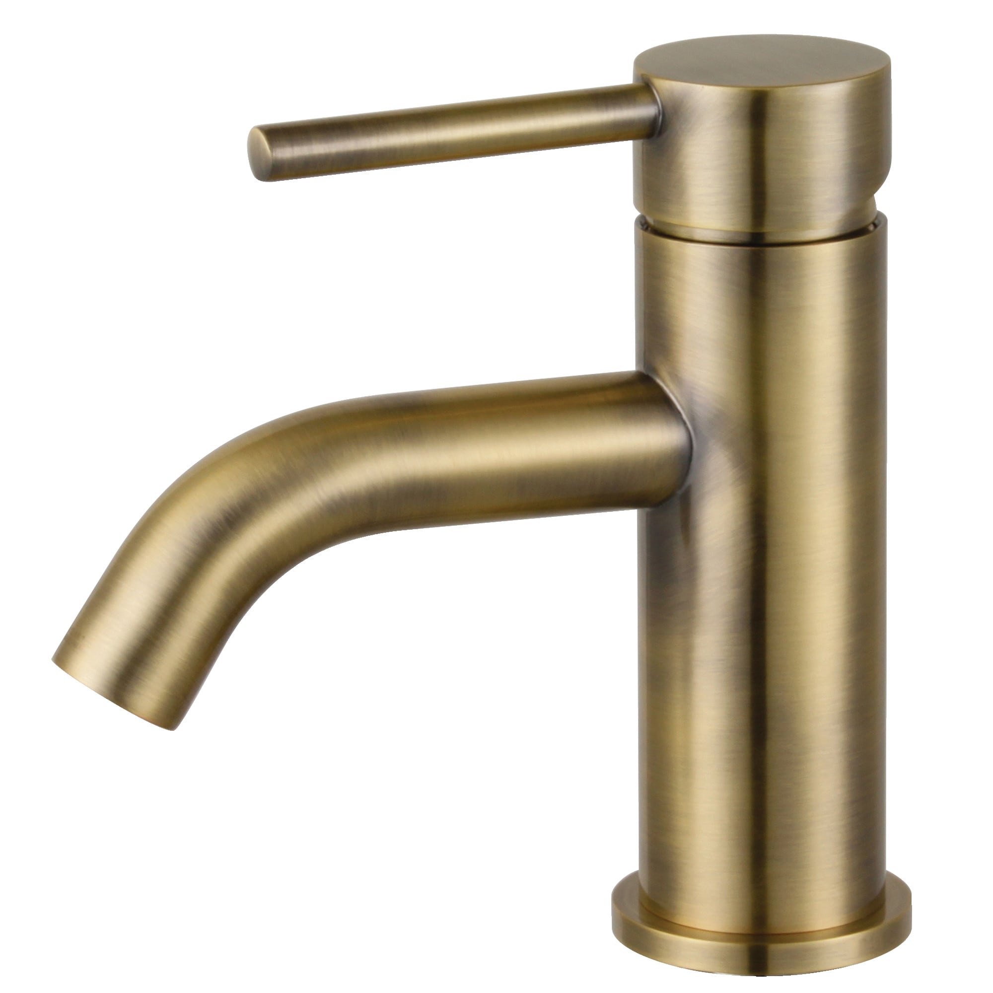 Kingston Brass WLLS822DLAB Concord Antique brass Single hole 1-handle Mid-arc Residential Handle Bathroom Sink Faucet with Drain