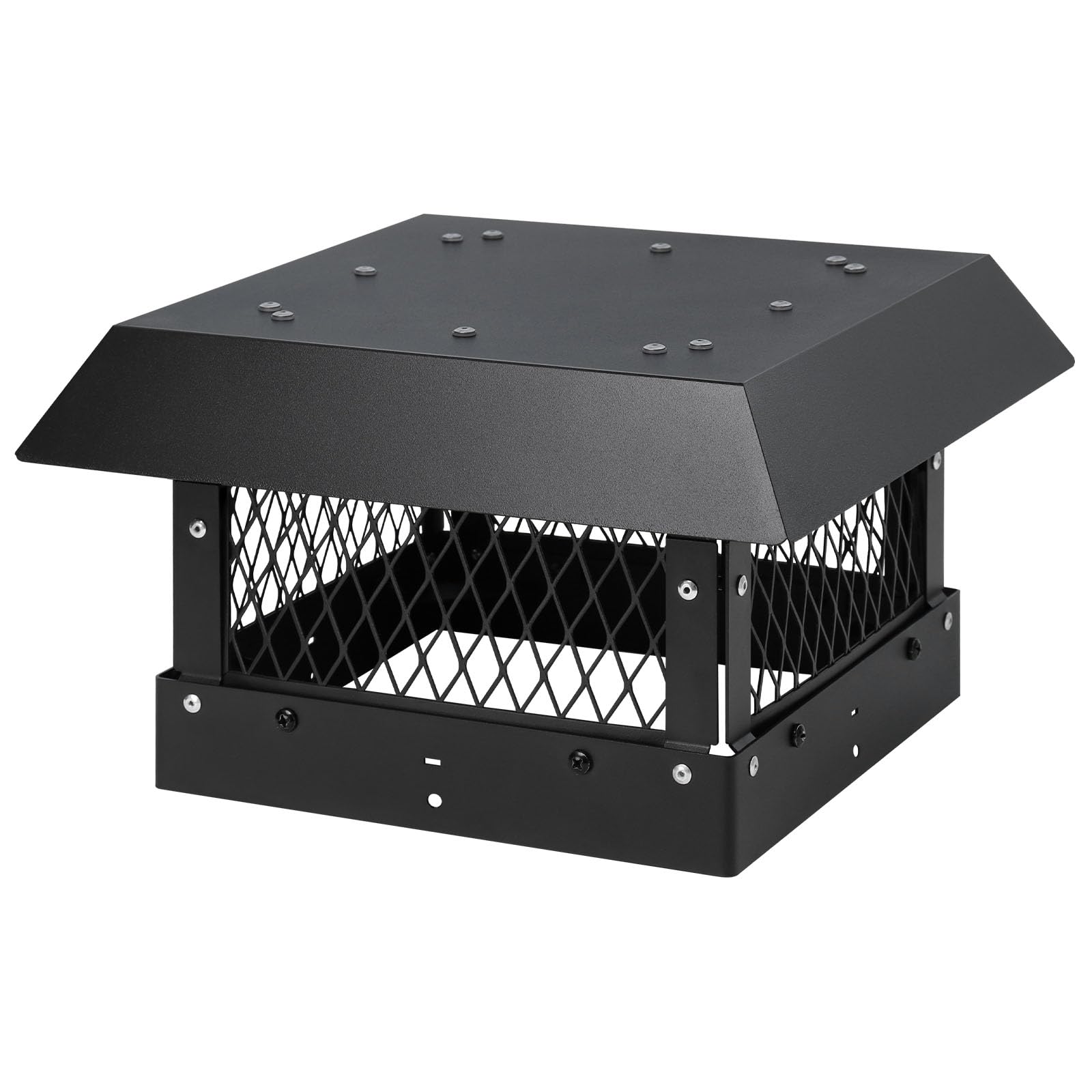 Justincity  9 by 9 Chimney Cap Galvanized Steel Chimney Cover for Outdoor Fireplace Chimney Vent Cap with Mesh Screen durable home and garden