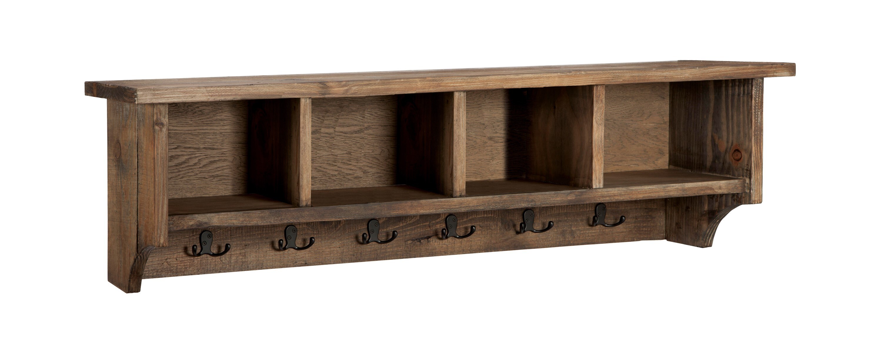 Alaterre Furniture Hairpin Natural Live Edge 48 Bench with Coat Hook Shelf Set