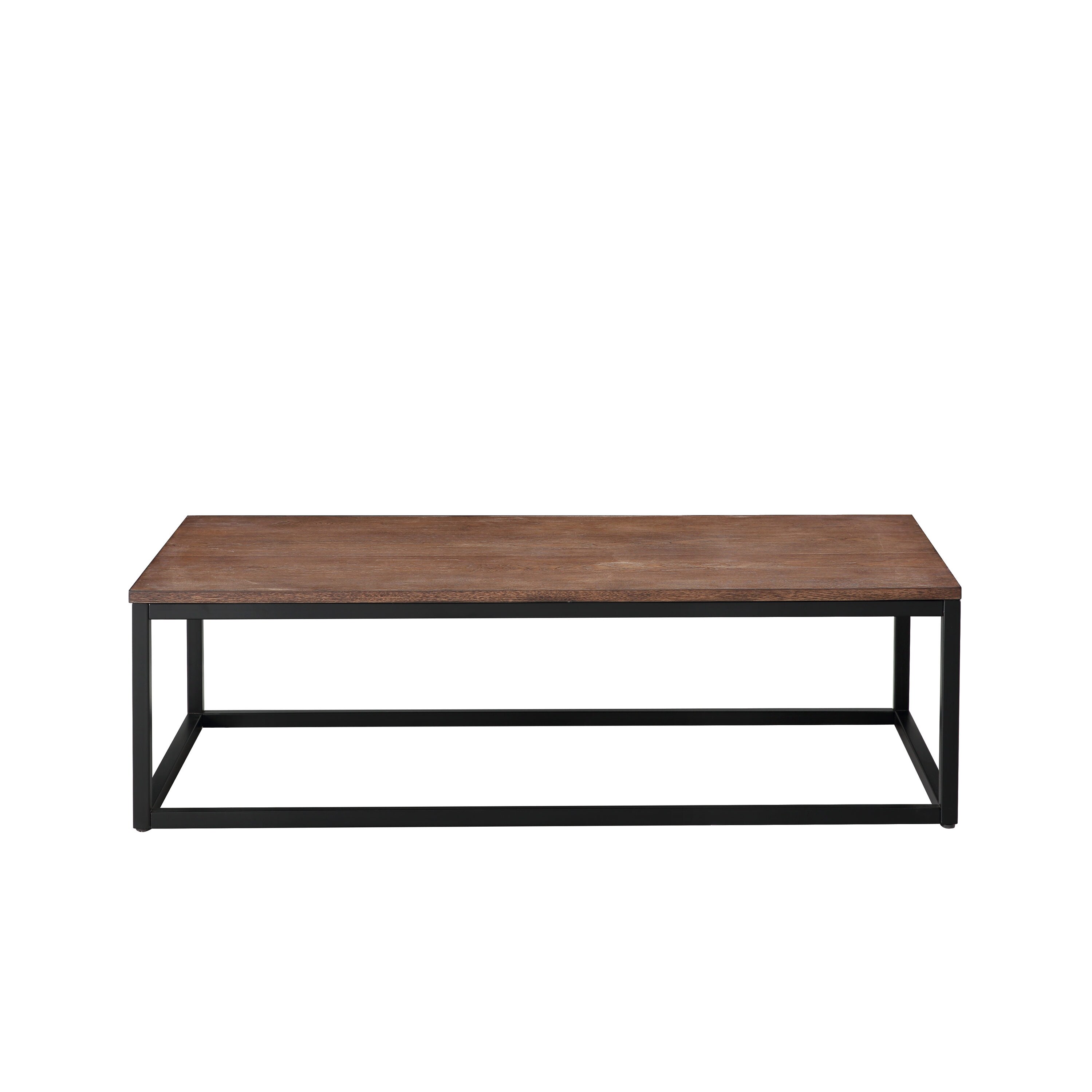 CASAINC WF-CT-971 Coffee Table with Metal Leg Brown Wood Modern Coffee Table