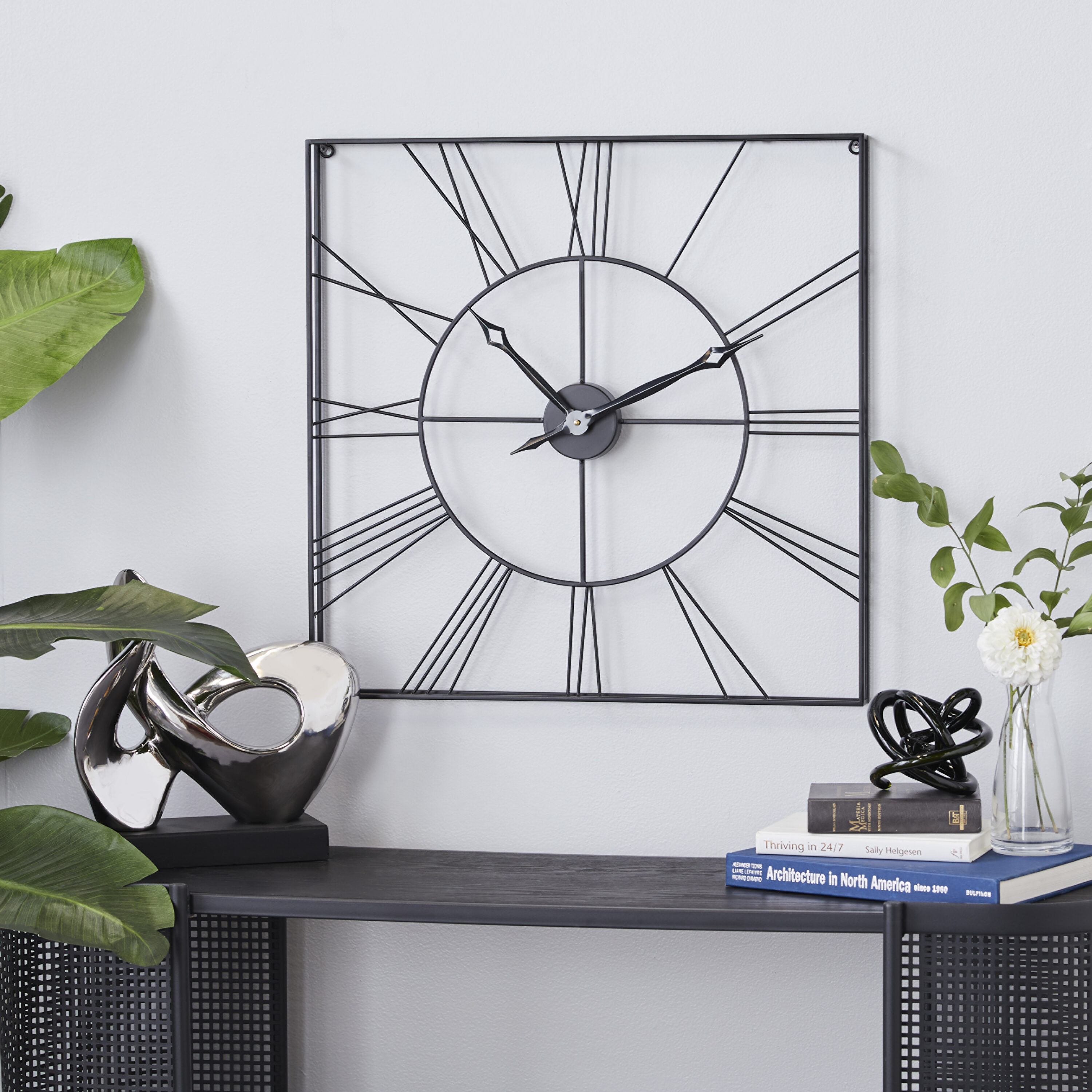 Grayson Lane 20777 Open Frame Square Analog Square Wall Glam