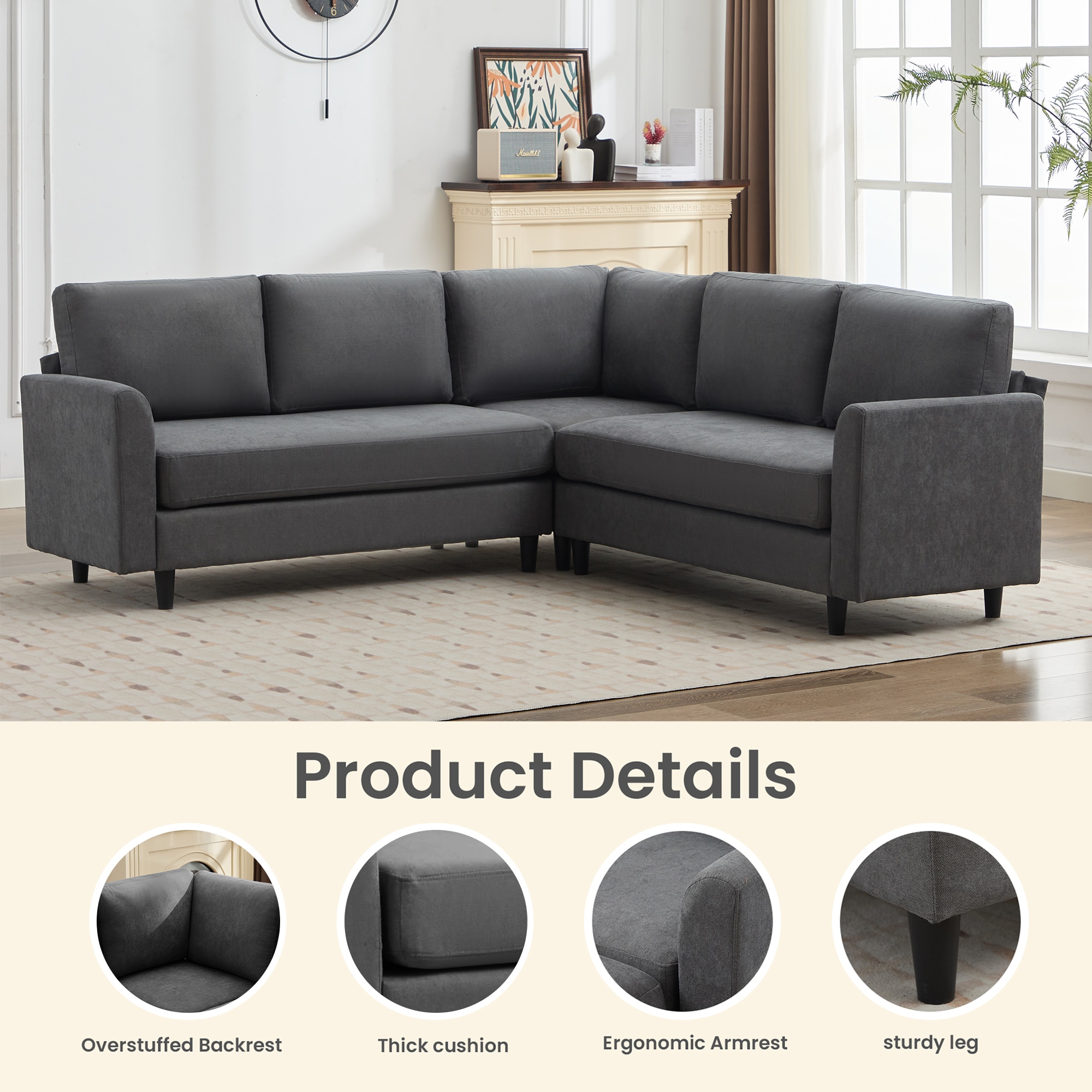 JEAREY 42YSG-GY Sofas-Loveseats - View #5