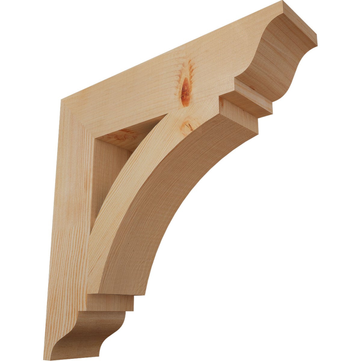 Ekena Millwork BKT04X18X18THR01SDF Thorton traditional smooth 3-1/2-in x 18-in x 18-in Douglas fir Brown Wood Standard bracket