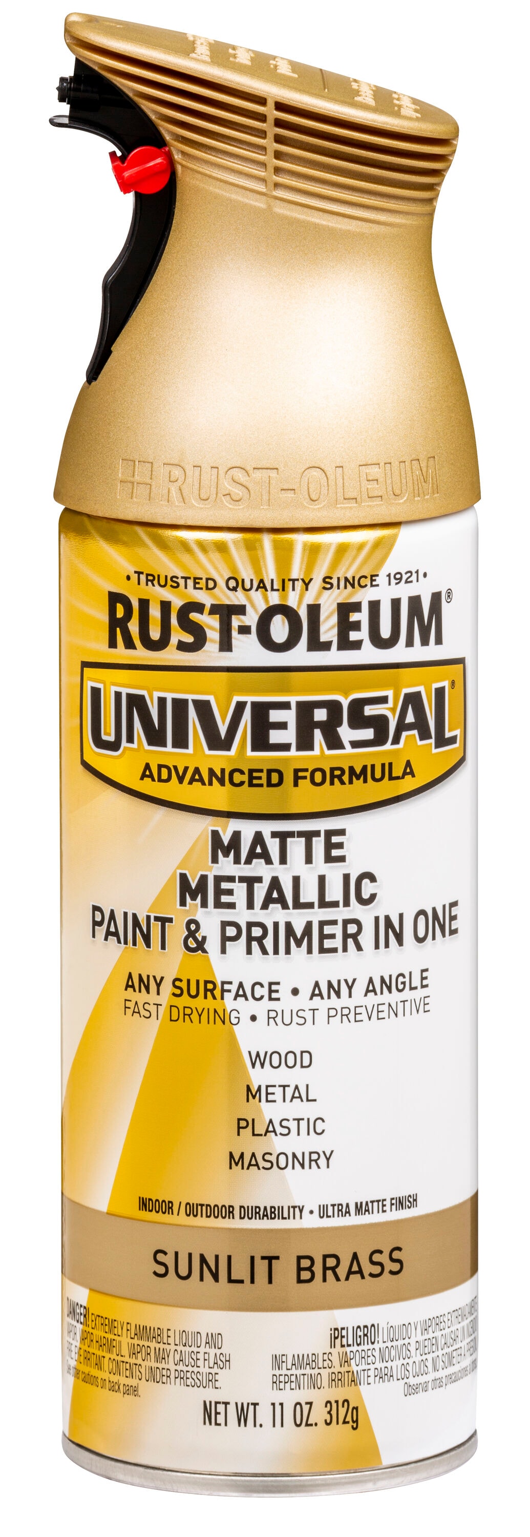 Rust-Oleum Universal Matte Sunlit Brass Metallic Spray Paint and Primer In  One (NET WT. 11-oz) in the Spray Paint department at