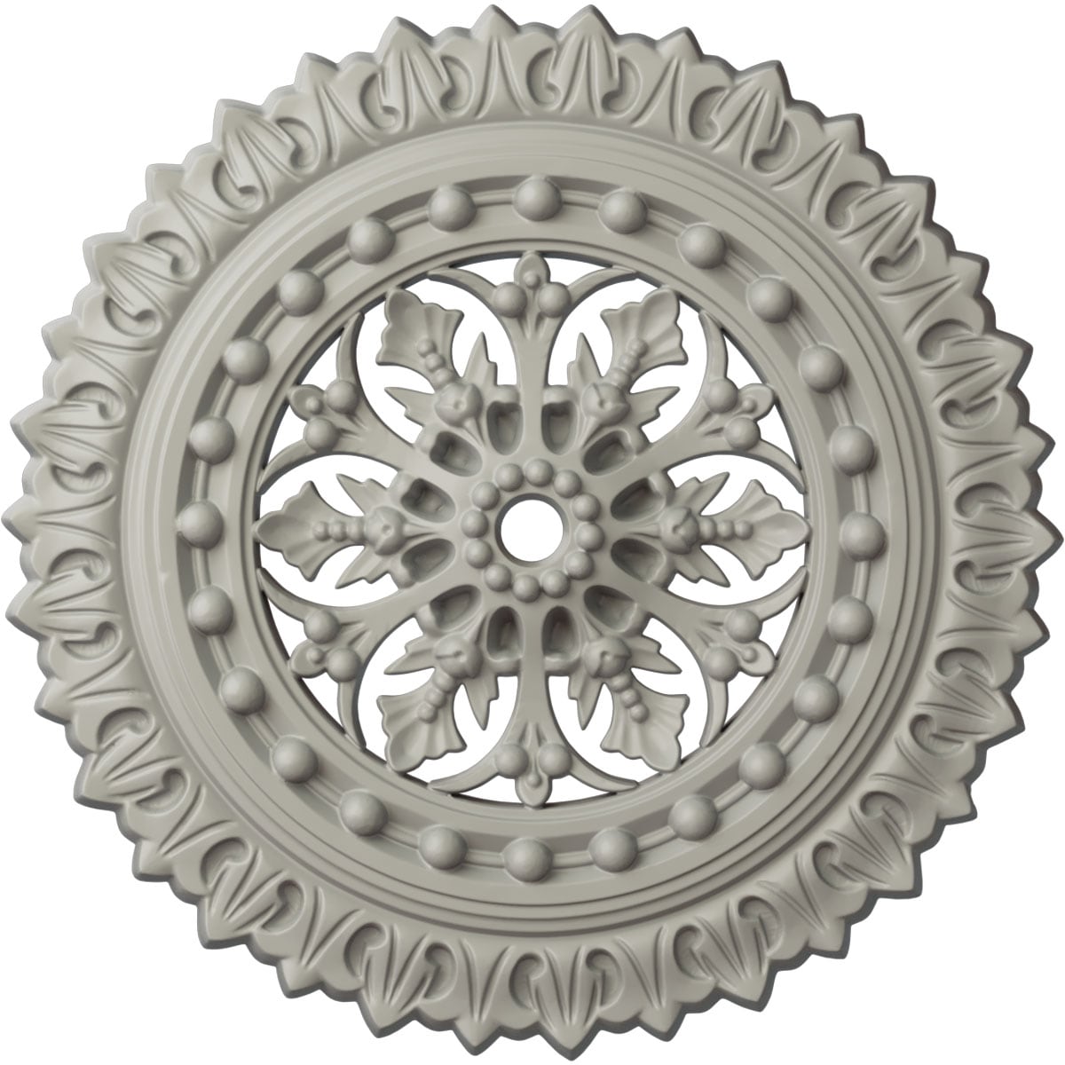 Ekena Millwork CM18SKPCF Sellek 18.5-in W x 18.5-in L Painted Pot Of Cream Polyurethane Whole Ceiling Medallion