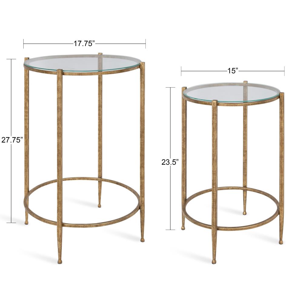 Kate and Laurel Solange 17.75-in W x 17.75-in H Gold Glass Round Modern ...