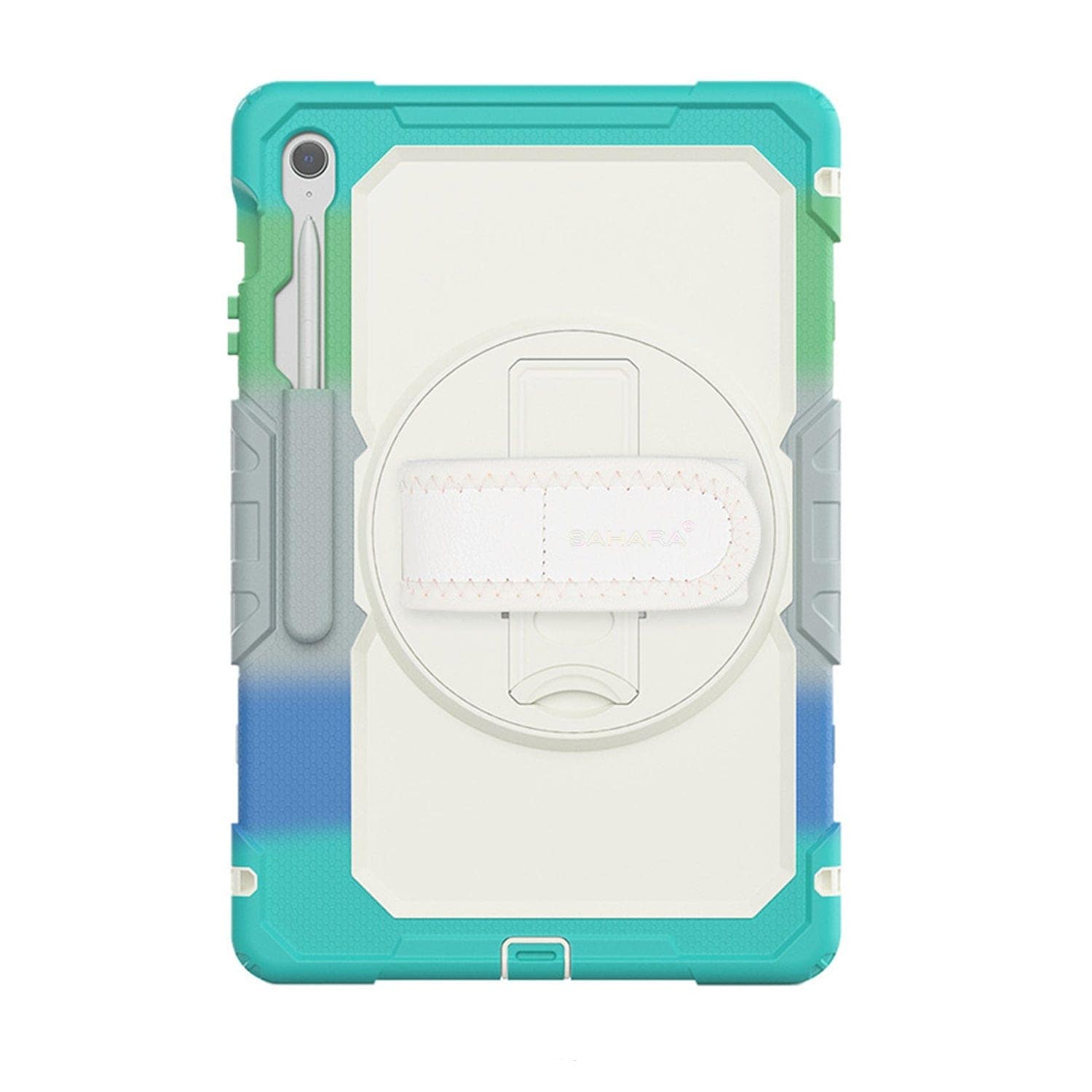 SAHARA  - Samsung Galaxy Tab S10 FE+ Heavy Duty Kid Proof Case - Built-in Hand Strap and Kickstand - Wander Series