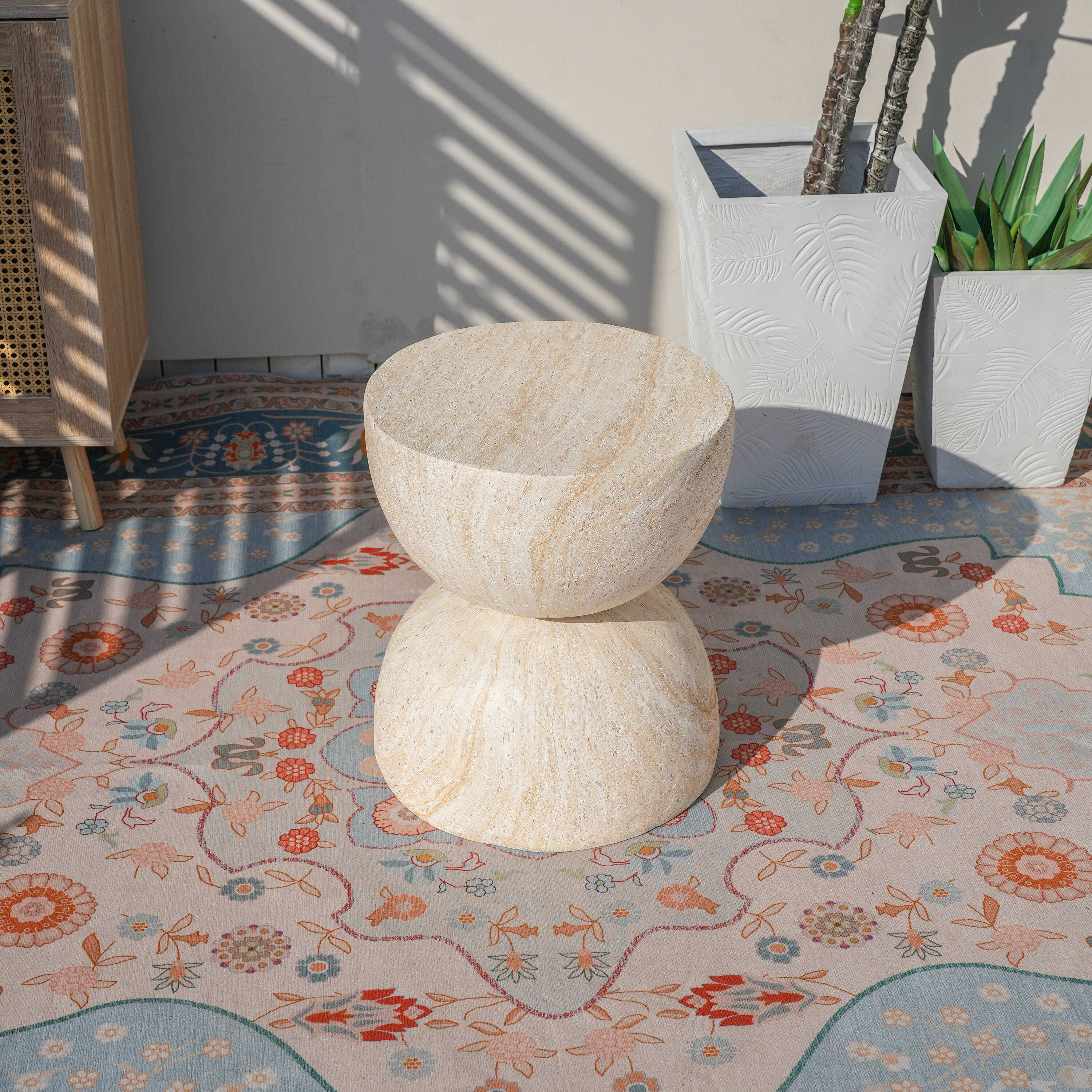 Direct Wicker DWT-24928ST Rosy Round Outdoor Coffee 15.75-in W x 15.75-in L