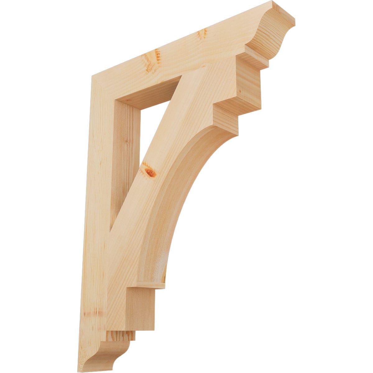 Ekena Millwork BKT04X24X32MRC01SDF Merced traditional smooth 3-1/2-in x 24-in x 32-in Douglas fir Brown Wood Standard bracket