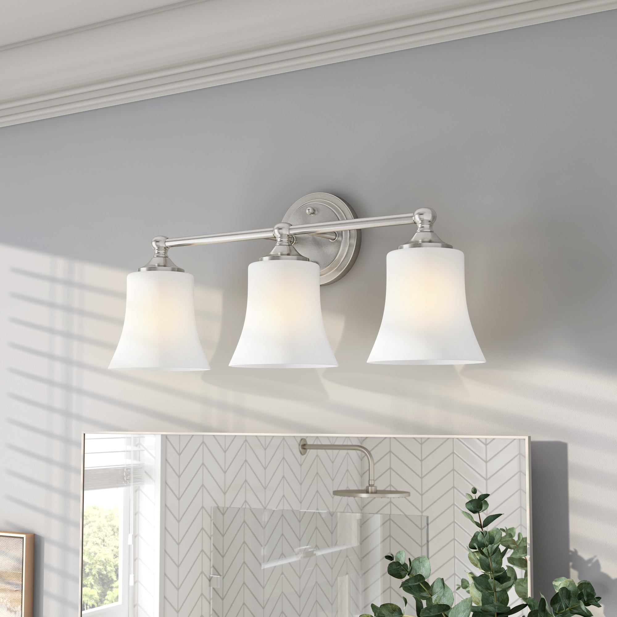 Designers Fountain D278M-3B-BN Bronson 23-in 3 -Light Brushed Nickel Transitional Vanity light bar