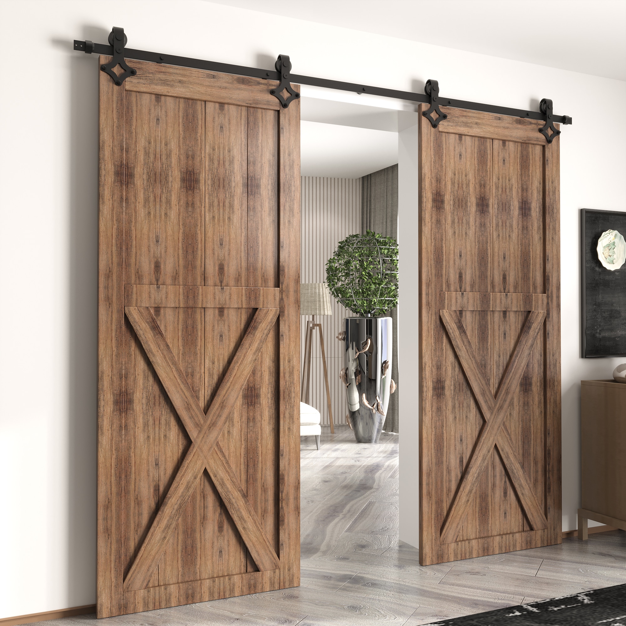HOMACER LX2TGH144C Barn-Door-Roller-Kits - View #2