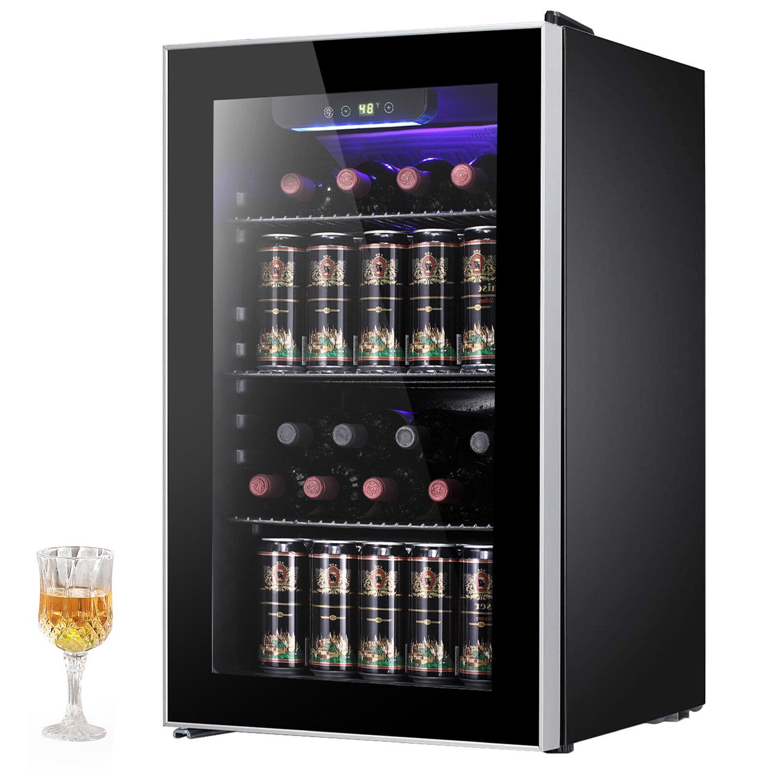 Gymax 17.5 in. 60-Can Beverage Refrigerator Beer Wine Soda Drink