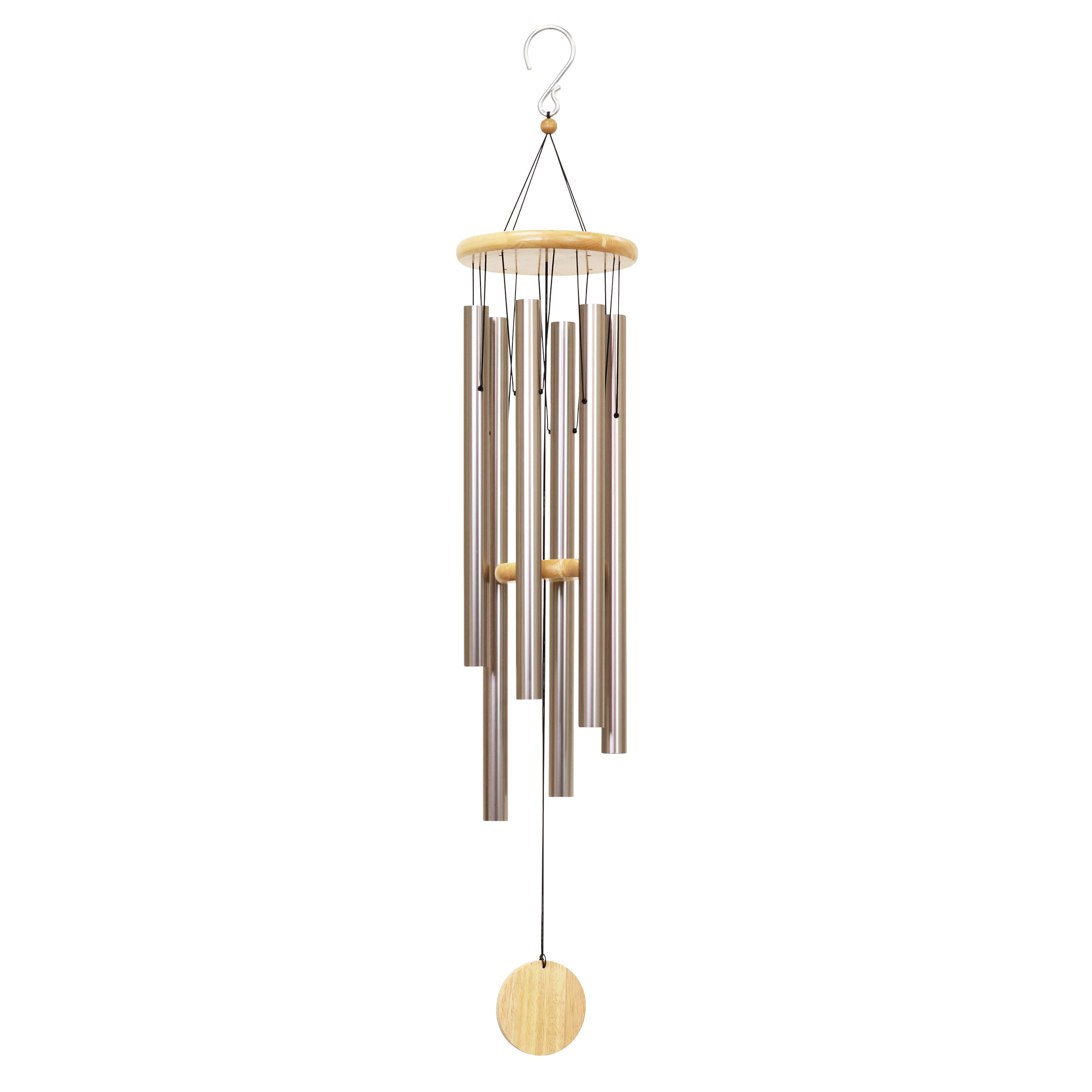 Exhart 40-in Champagne Metal Natural Wind Chime at Lowes.com