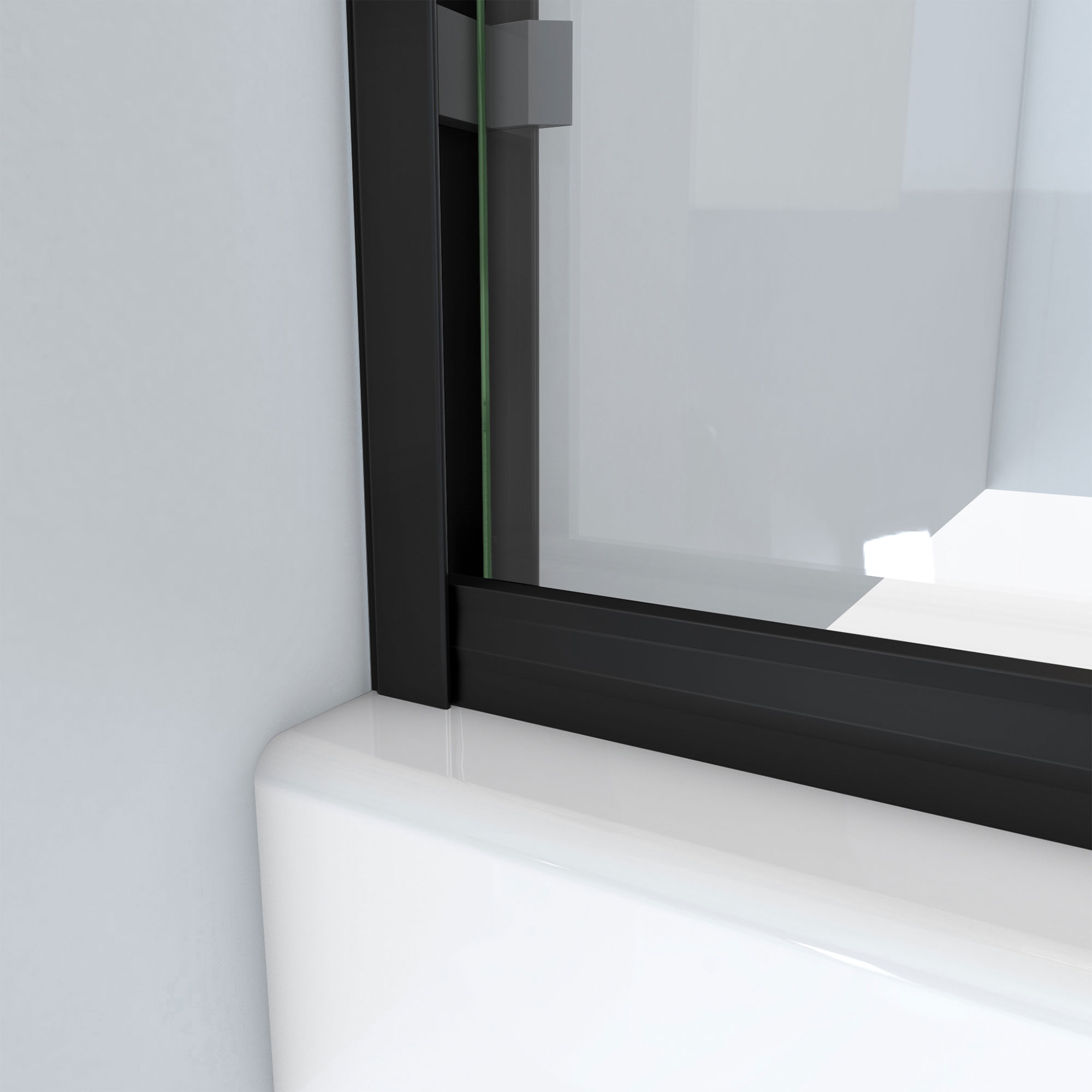 DreamLine Alliance Pro BG Matte Black 56-in to 60-in W x 70.375-in H Semi-frameless Bypass Sliding Shower Door