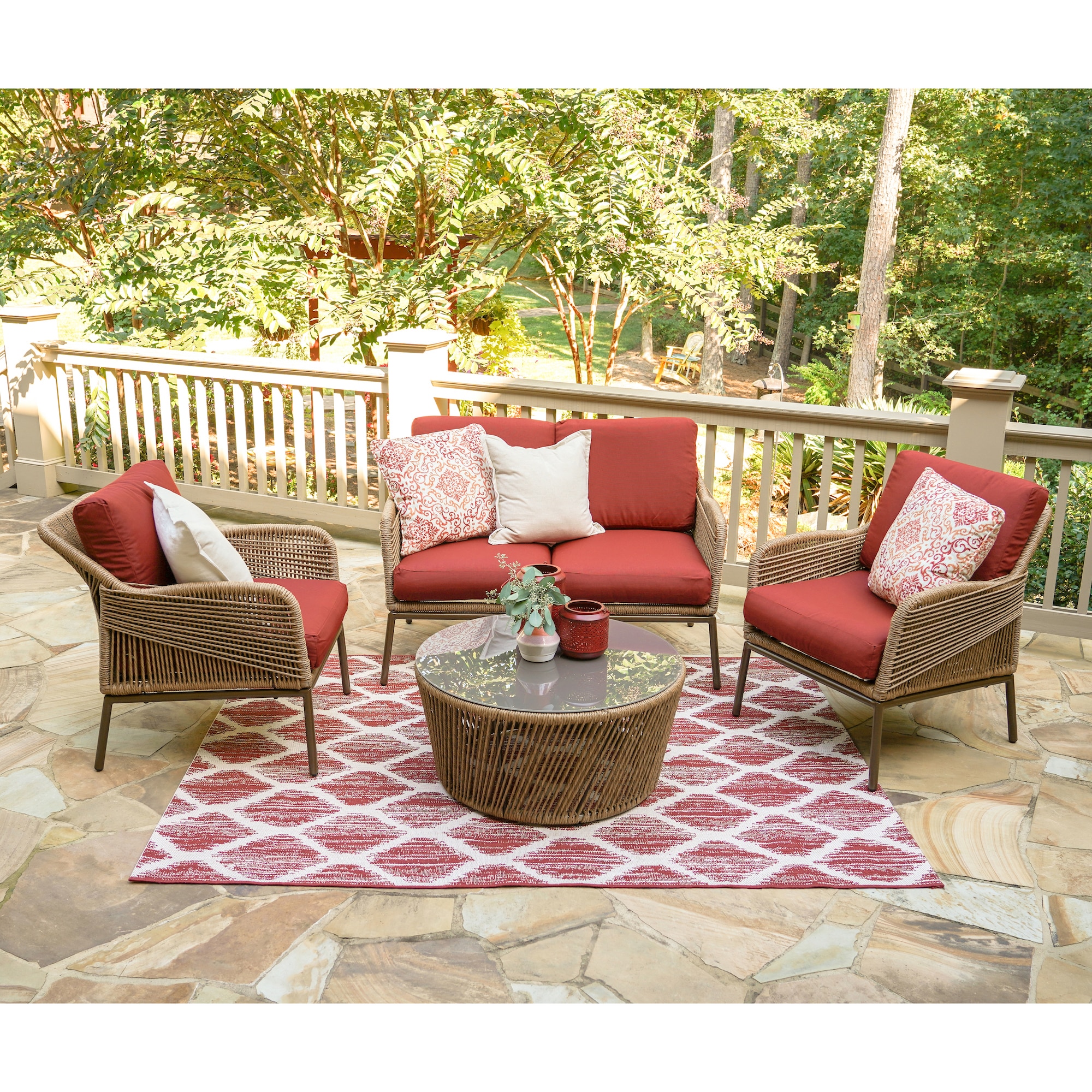 Leisure Made 199625-RED Patio-Conversation-Sets - View #4
