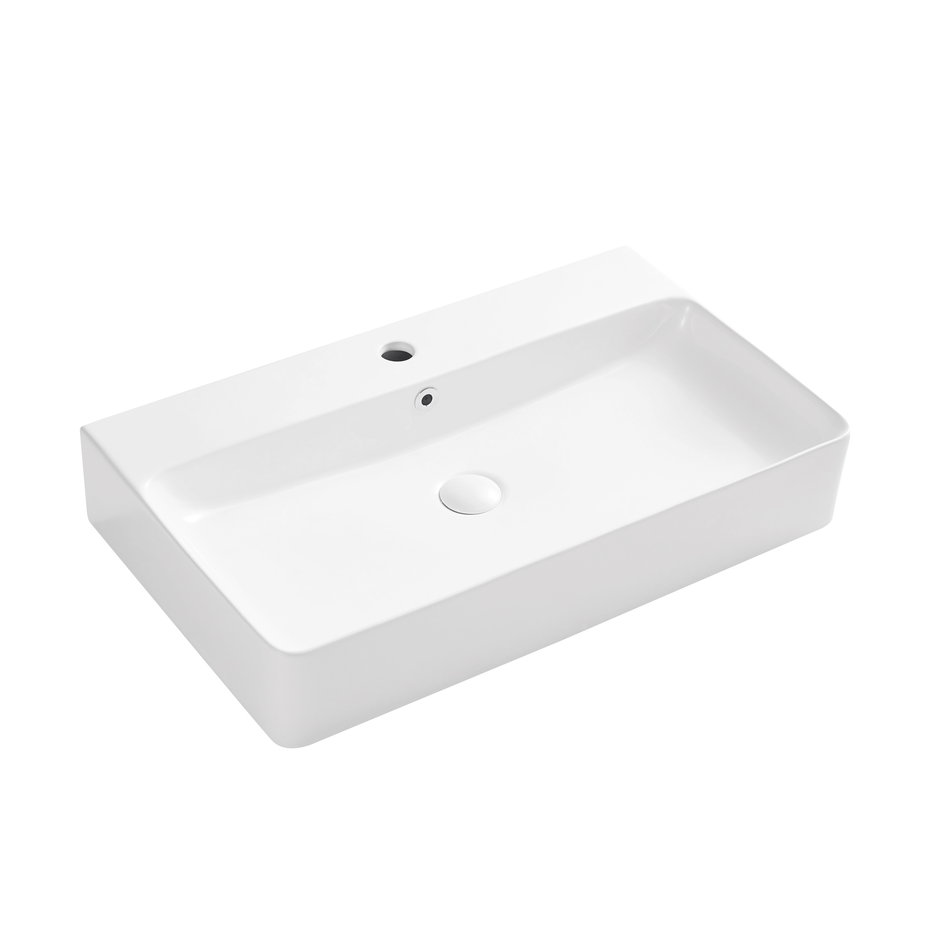 Eridanus Turner Vitreous China 31.875-in Wall-mount Rectangular Modern Crisp White Bathroom Sink