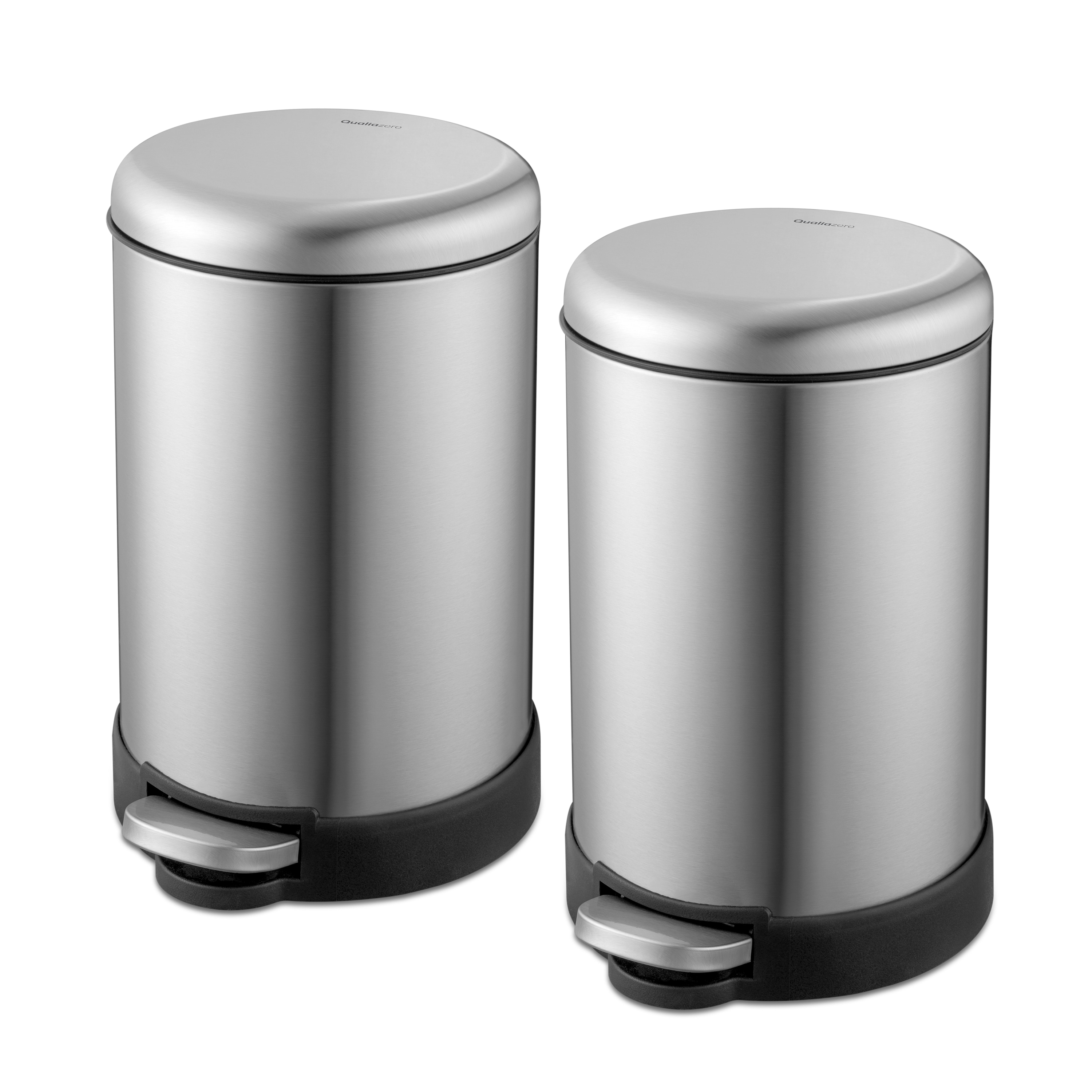 Compact Stainless Steel 1.6 Gallon Step-On Trash Can Set