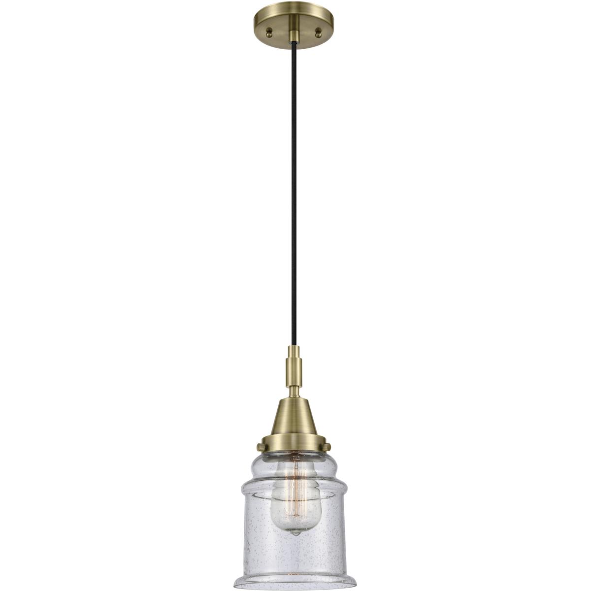 Innovations Lighting 2856879 447-1P-AB-G184 Canton Mini Pendant Antique Brass