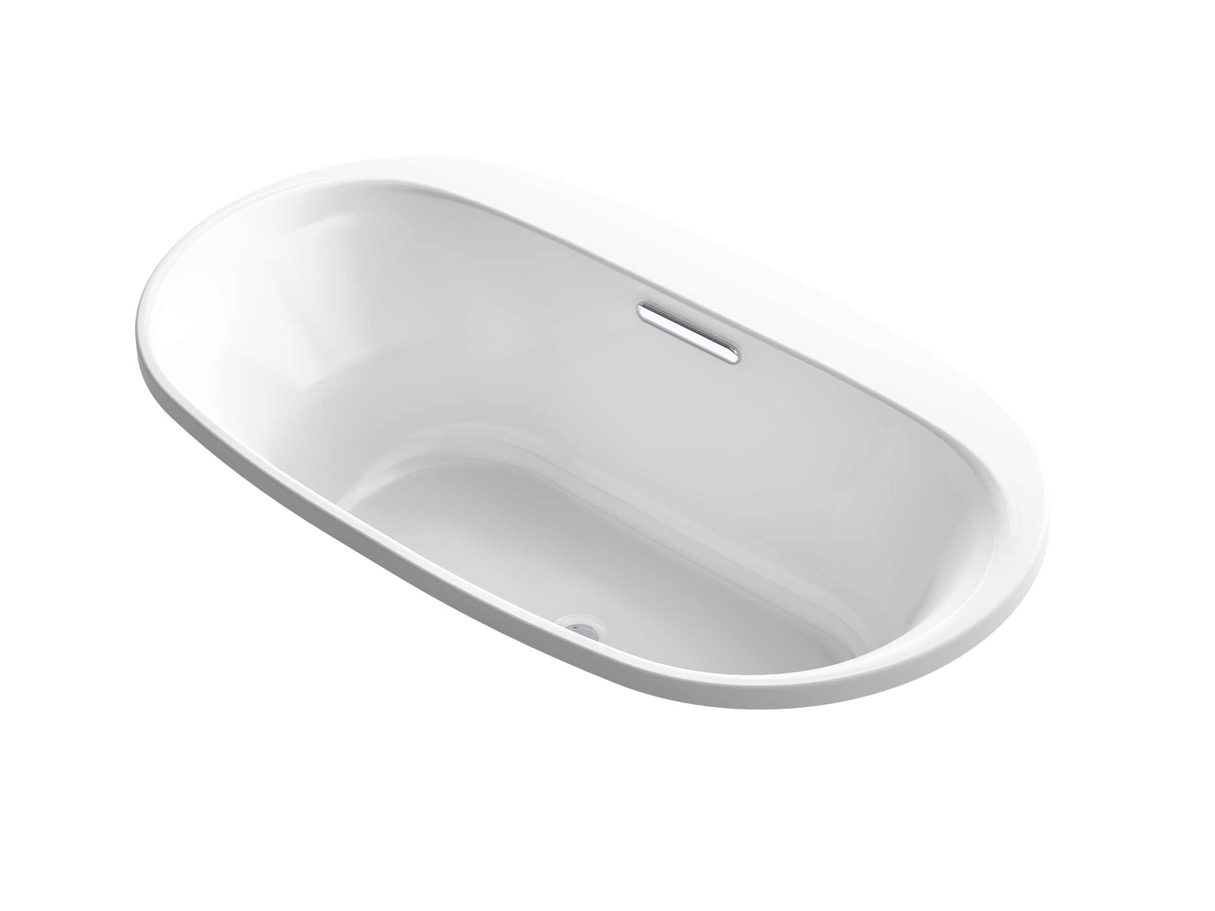 KOHLER Underscore 66 in. x 36 in. Oval Soaking Bathtub with Center Drain in White