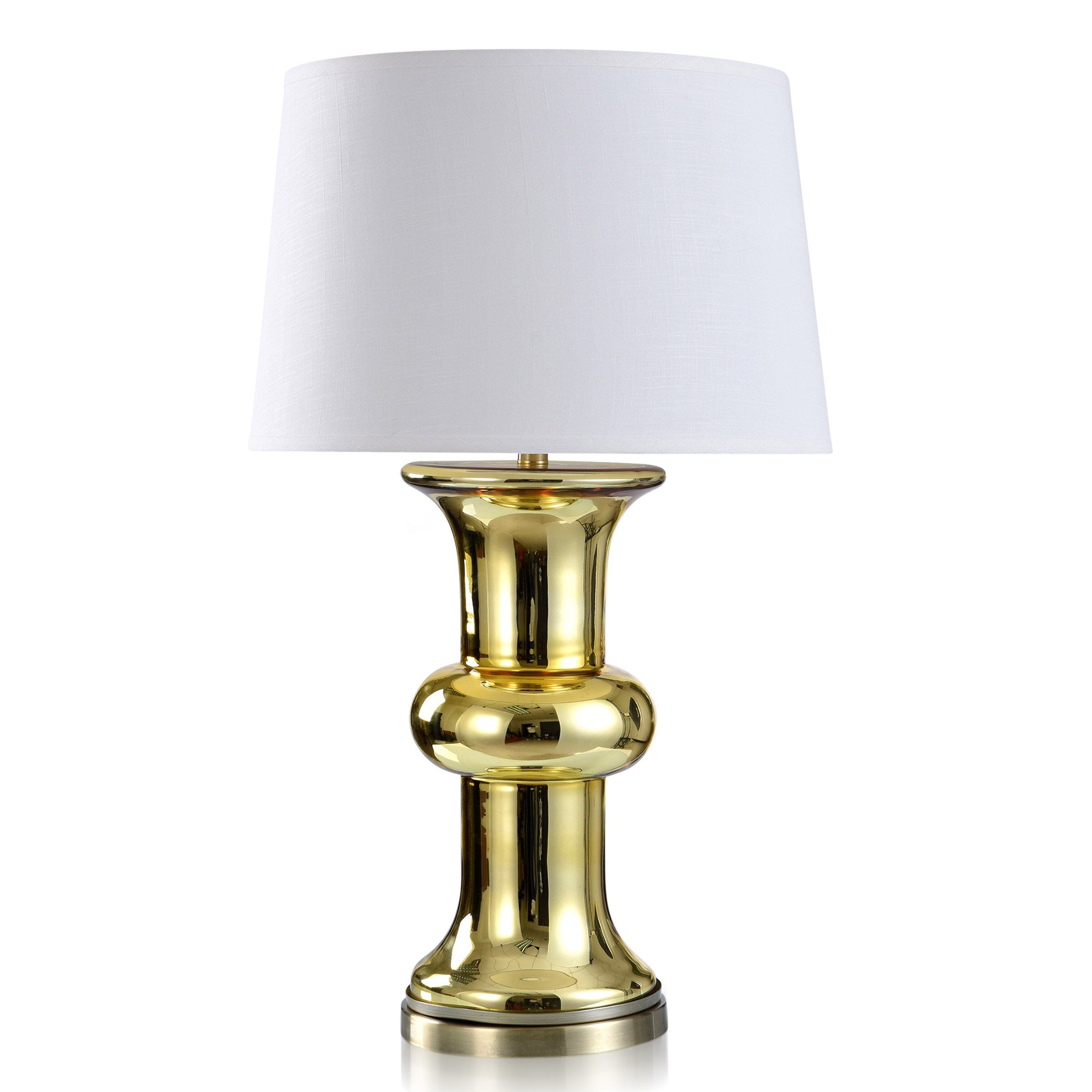 StyleCraft Home Collection DFL331575DS Dann Foley Gold 3-way Table Lamp with Plastic Shade