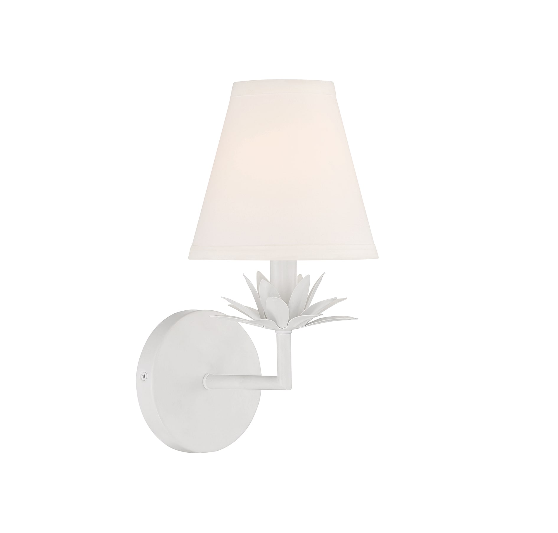 Meridian Lite Trends M90078WH Meridian 6-in W 1 -Light Matte White Vintage Wall Sconce