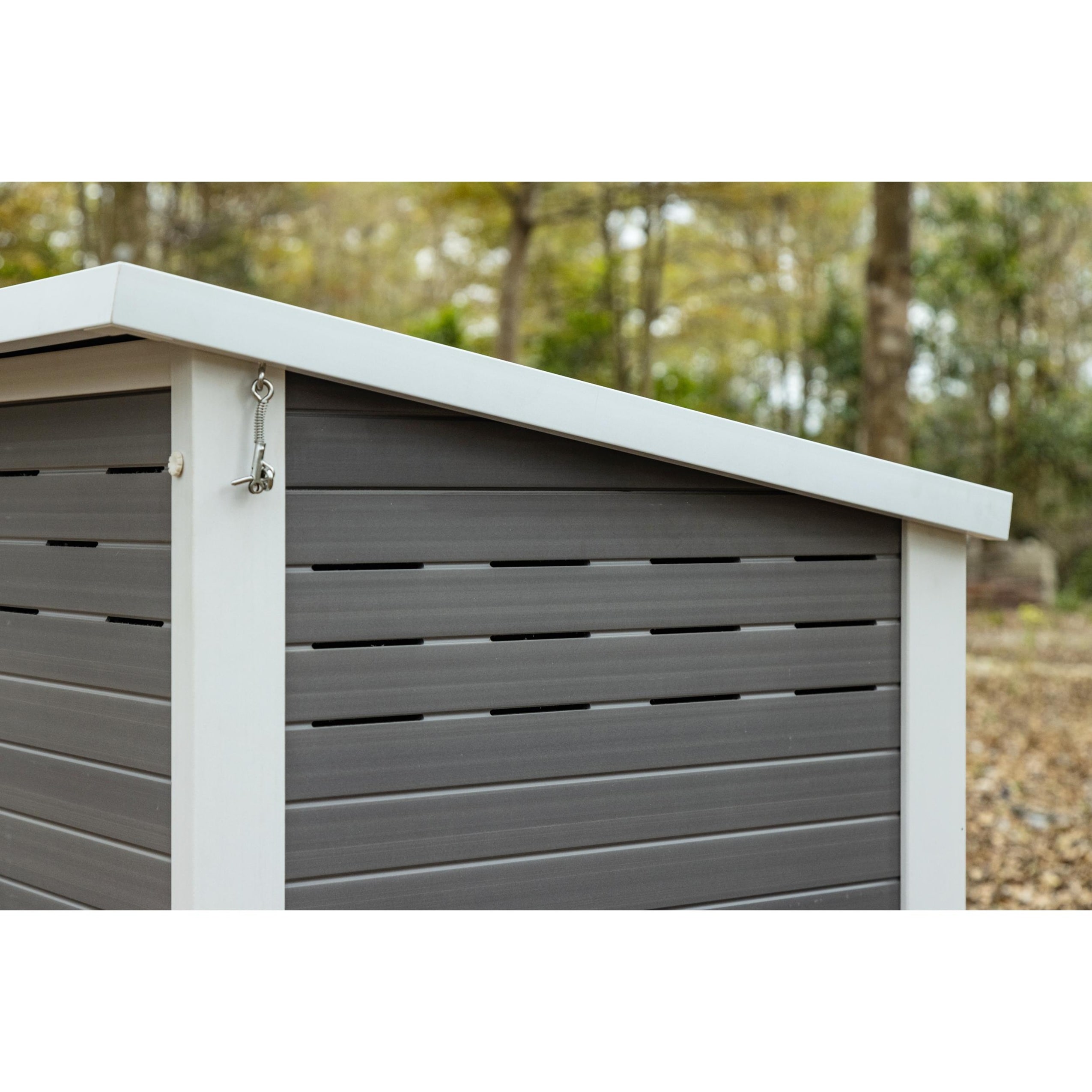 Gray and White ECOFLEX Outdoor Chicken Coop with Removable Tray