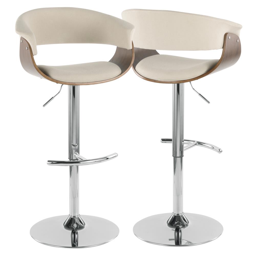 cream and silver bar stools