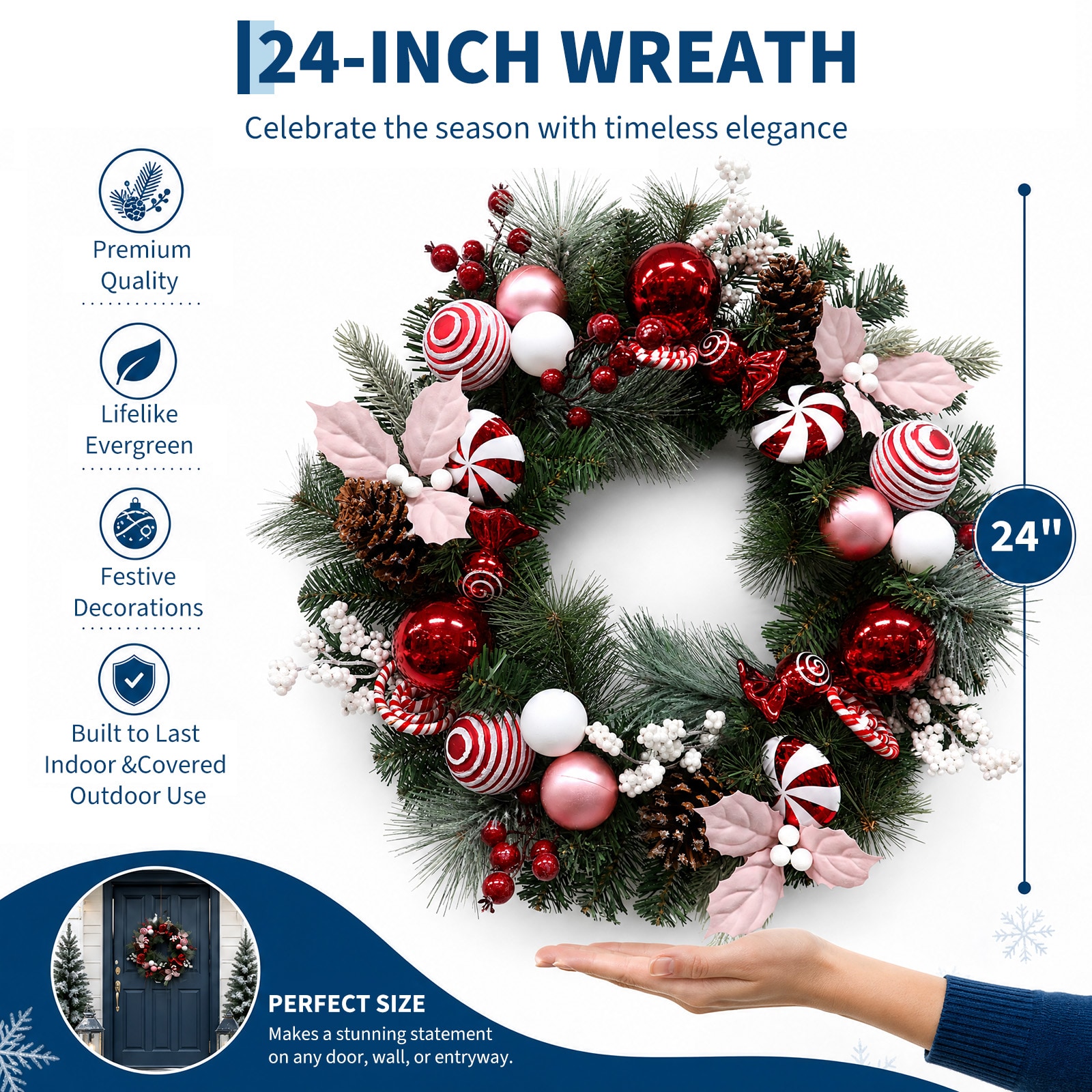 Garvee BPL-RIYLNXES0-HXY Artificial-Christmas-Wreaths - View #2