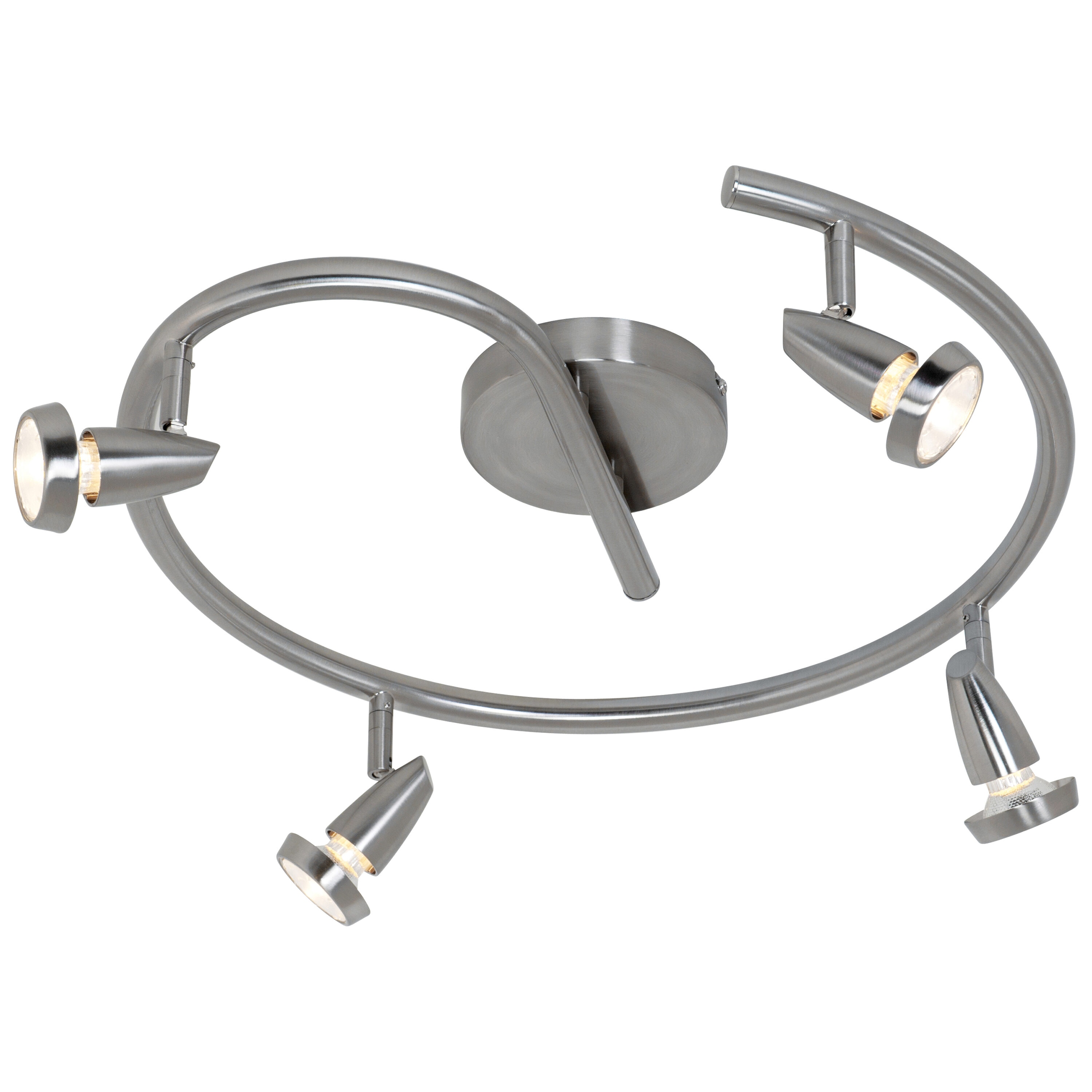 Access Lighting 52222-BS Mirage 4 -Light 18-in Brushed Steel Flush Mount Light