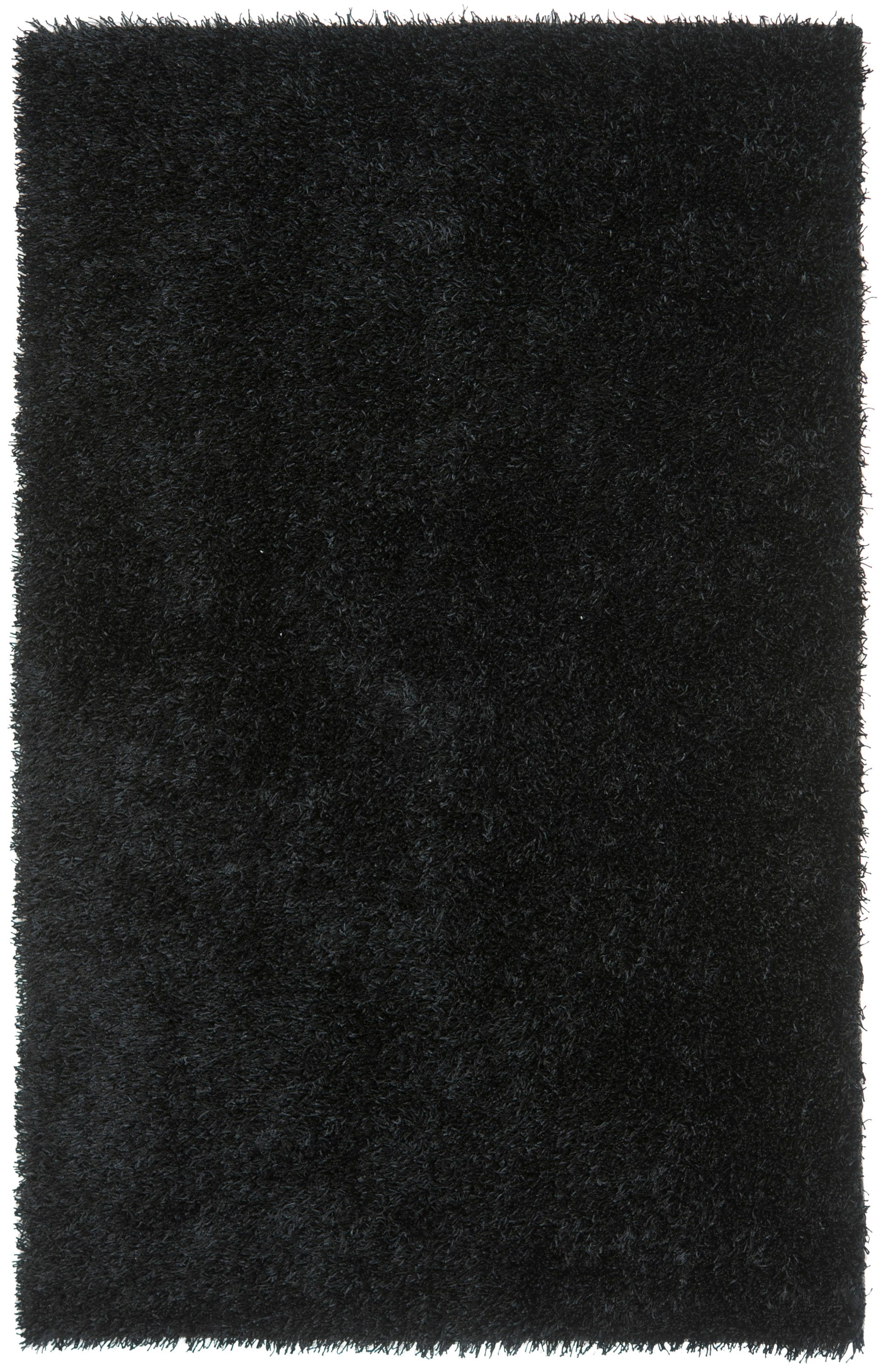 Safavieh SG531-9090-3 New Orleans Shag 3 x 5 (ft) Tufted Polyester Black/Black Rectangular Indoor Solid Throw rug