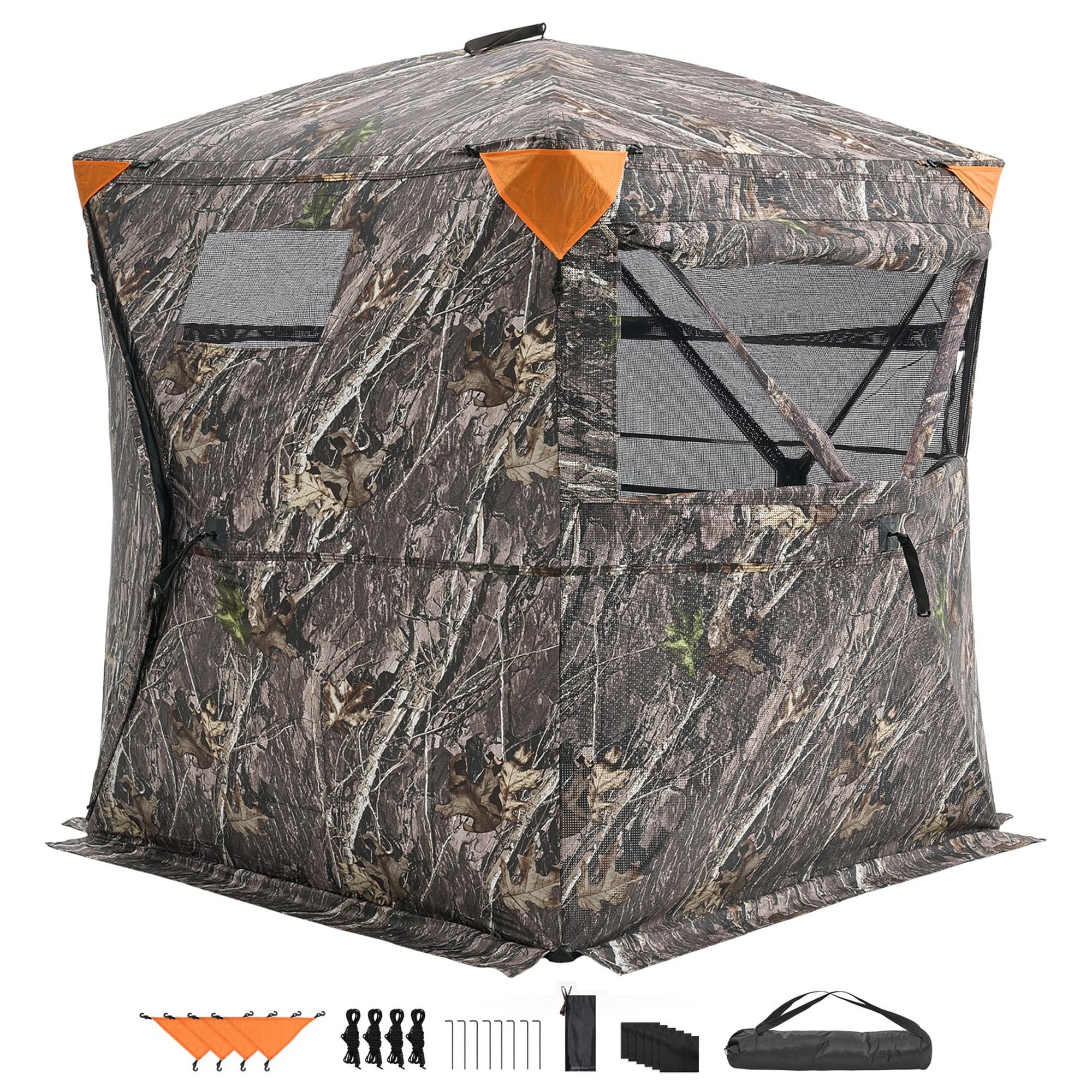 HyperDrop Cart 1-2 Person Pop Up Hunting Blind Heavy-Duty 270-Degree One-Way See-Through Mesh Portable Deer Tent