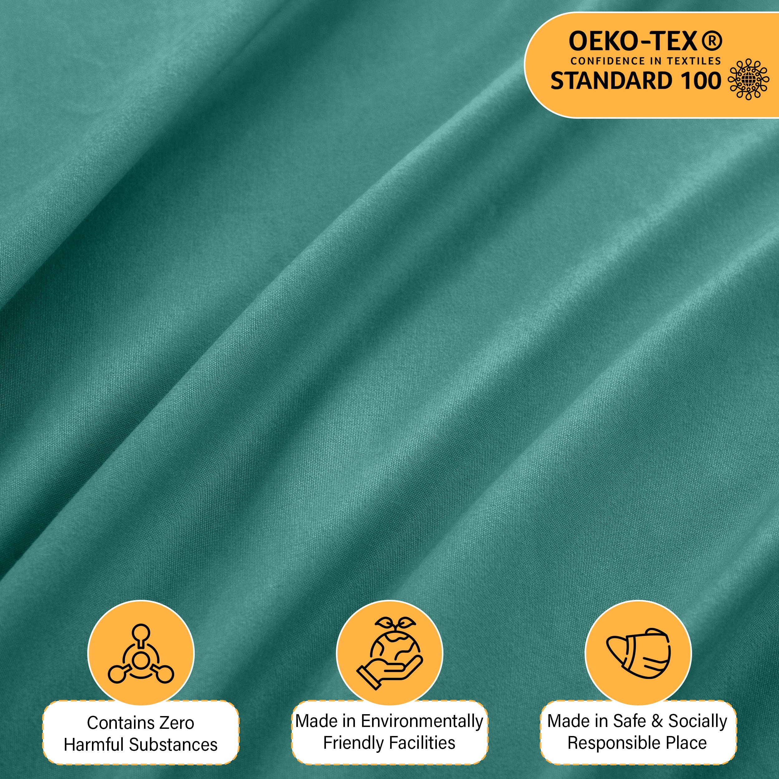 Lux Decor Collection 4PC PSHT K TEAL Sheet-Sets - View #5